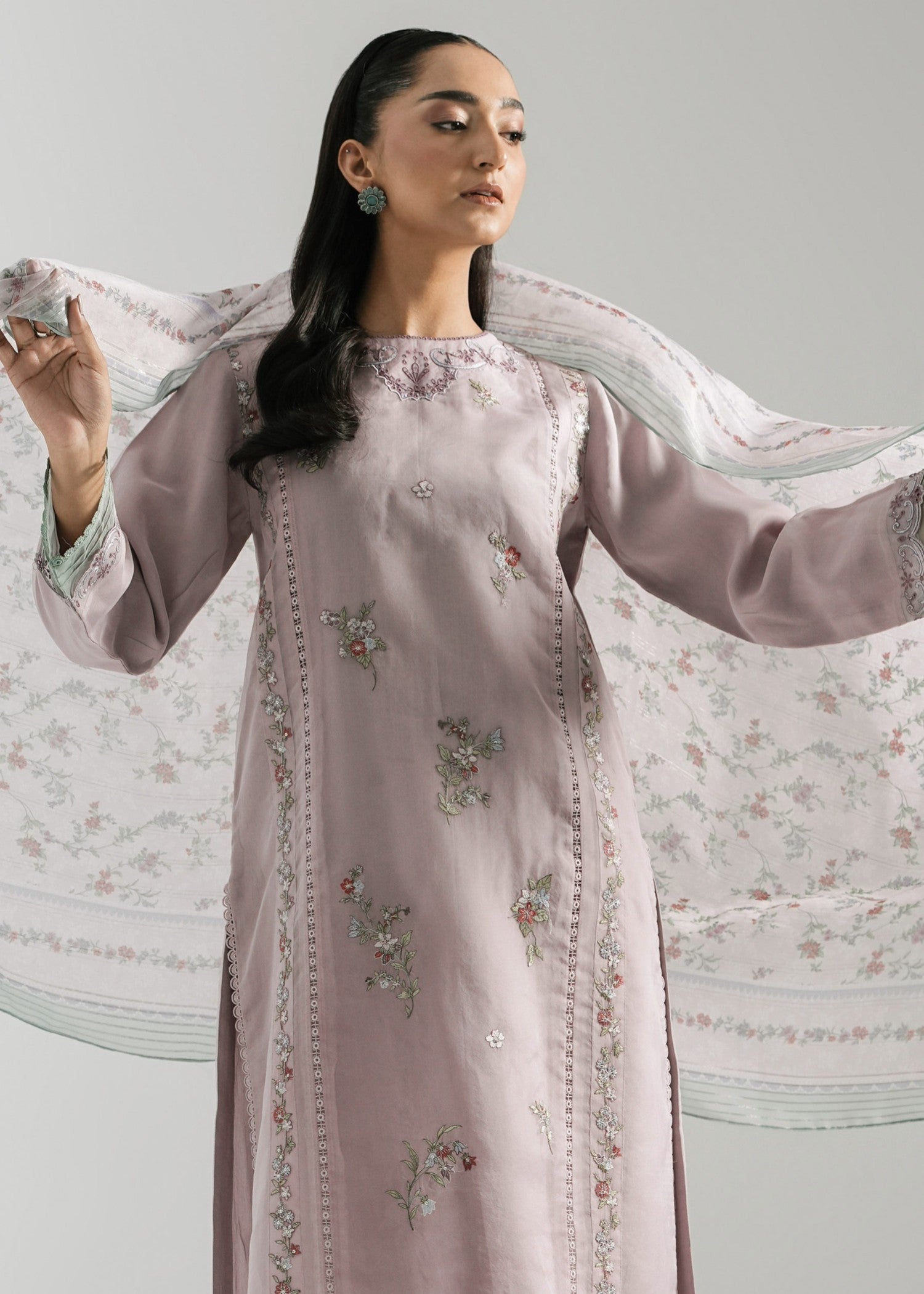 Zeen Stitched Embroidered Organza Suit WZM35125 Women 3pcs