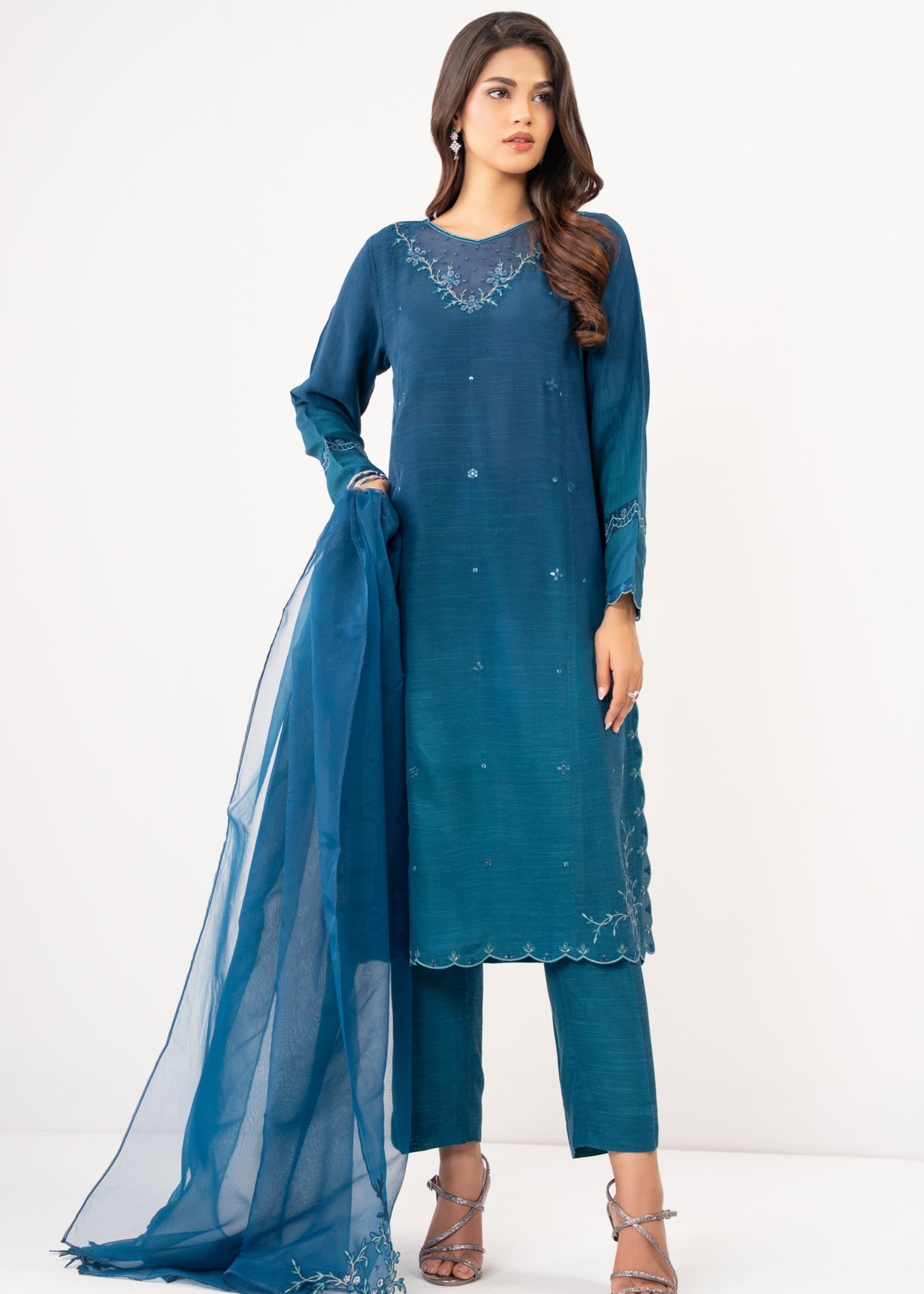 Zeen Stitched Embroidered Raw Silk Suit WZM35126 Women 3pcs