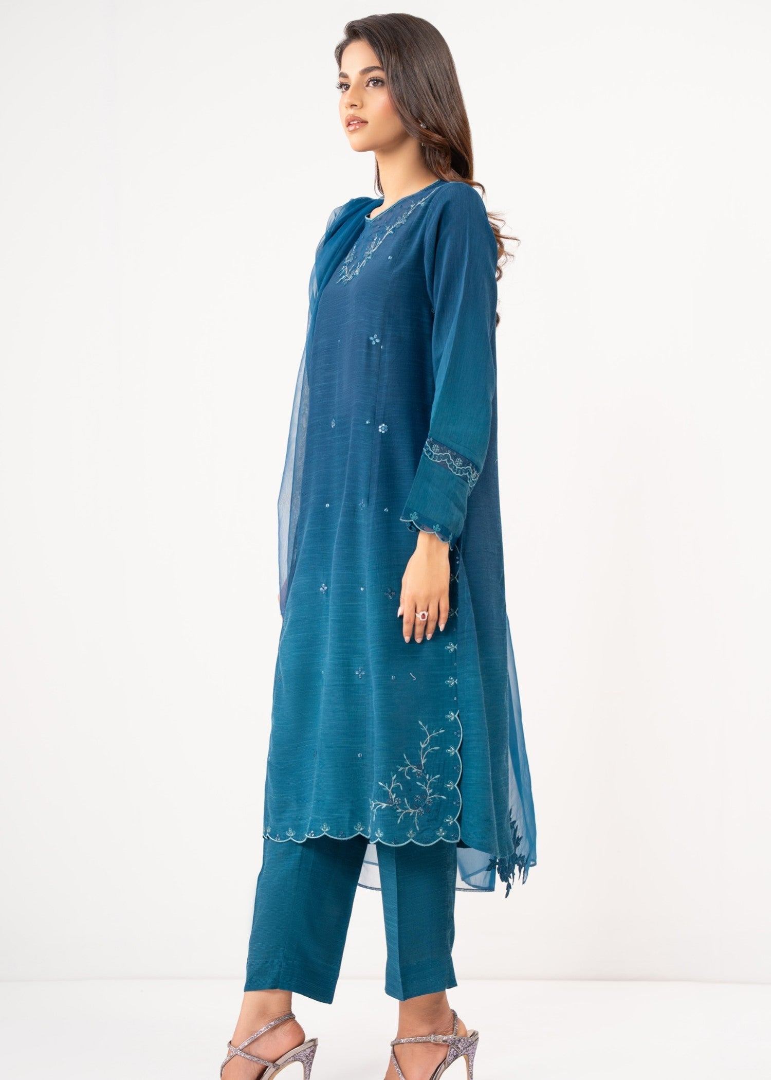 Zeen Stitched Embroidered Raw Silk Suit WZM35126 Women 3pcs