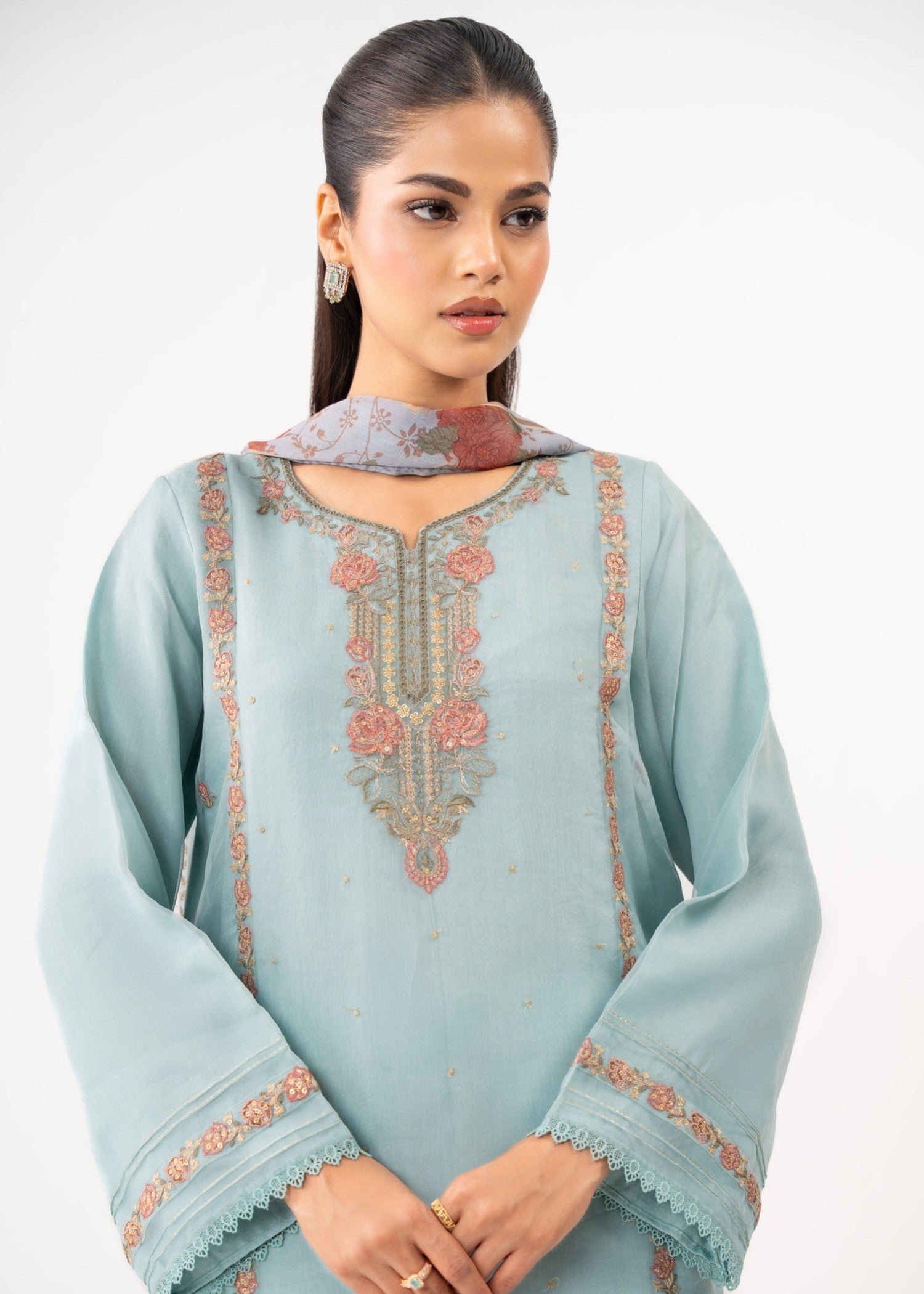 Zeen Stitched Embroidered Organza Suit WZM35129 Women 3pcs