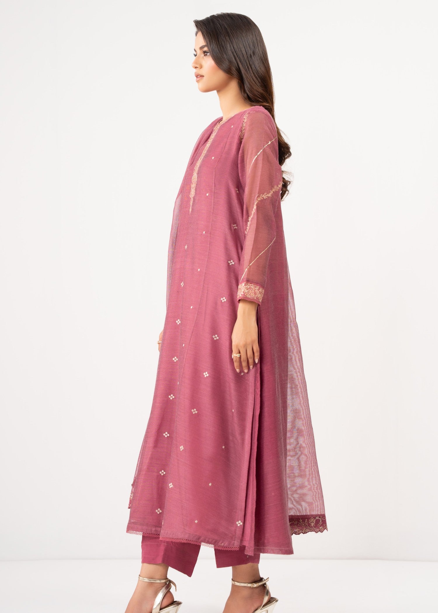 Zeen Stitched Embroidered Khaddi Net Suit WZM35136 Women 3pcs