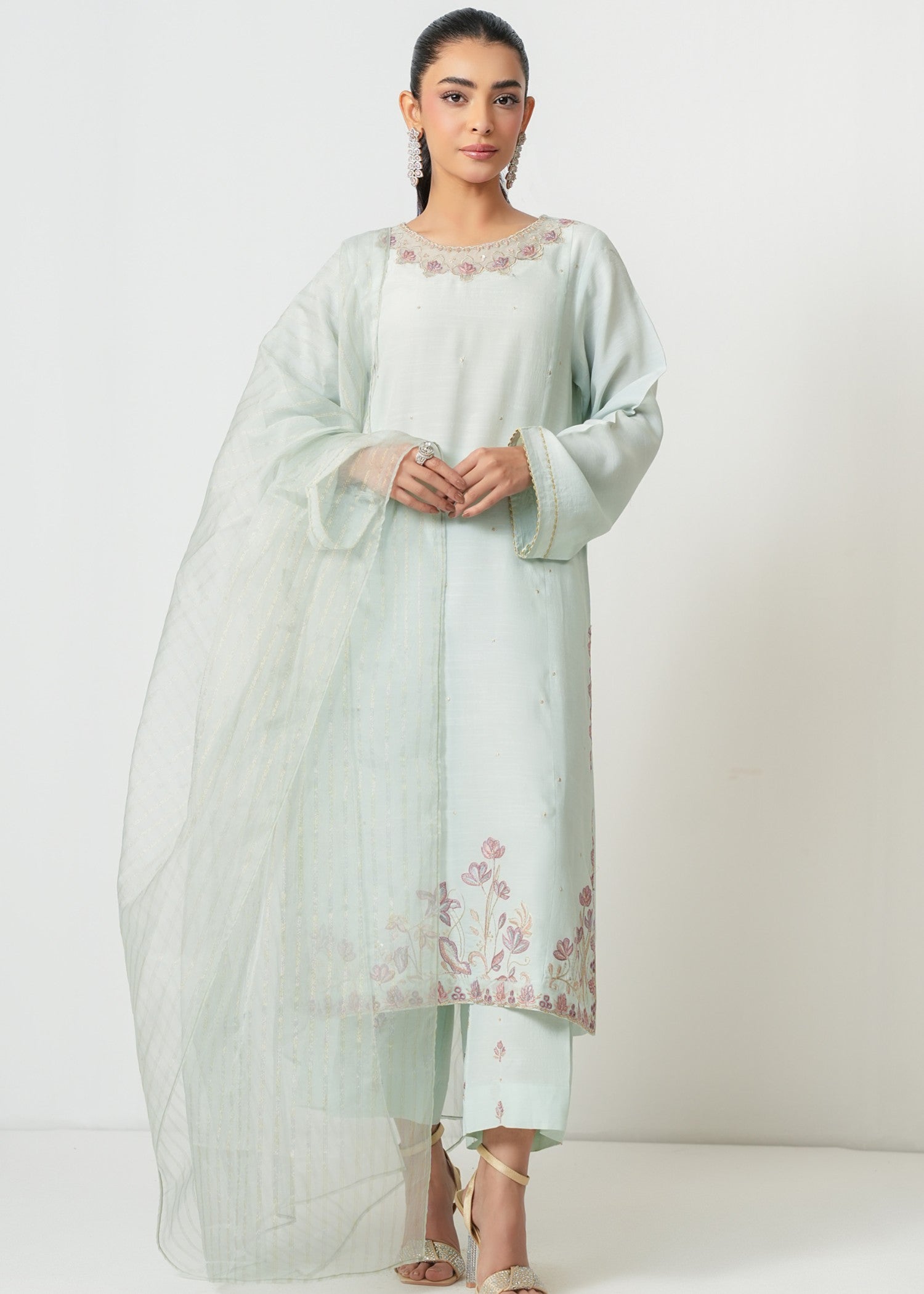 Zeen Stitched Embroidered Raw Silk Suit WZM35140 Women 3pcs