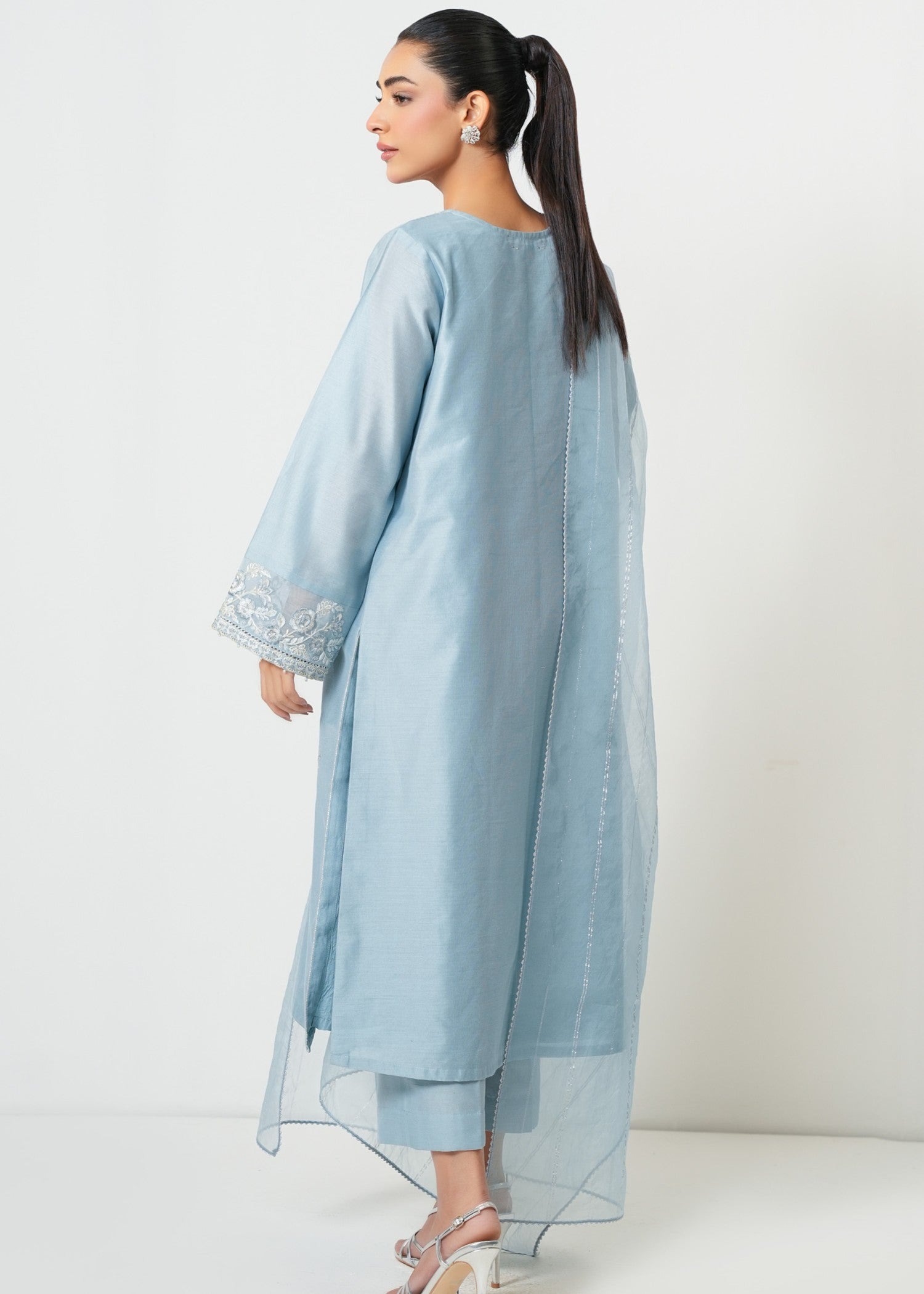 Zeen Stitched Embroidered Cotton Net Suit WZM35145 Women 3pcs