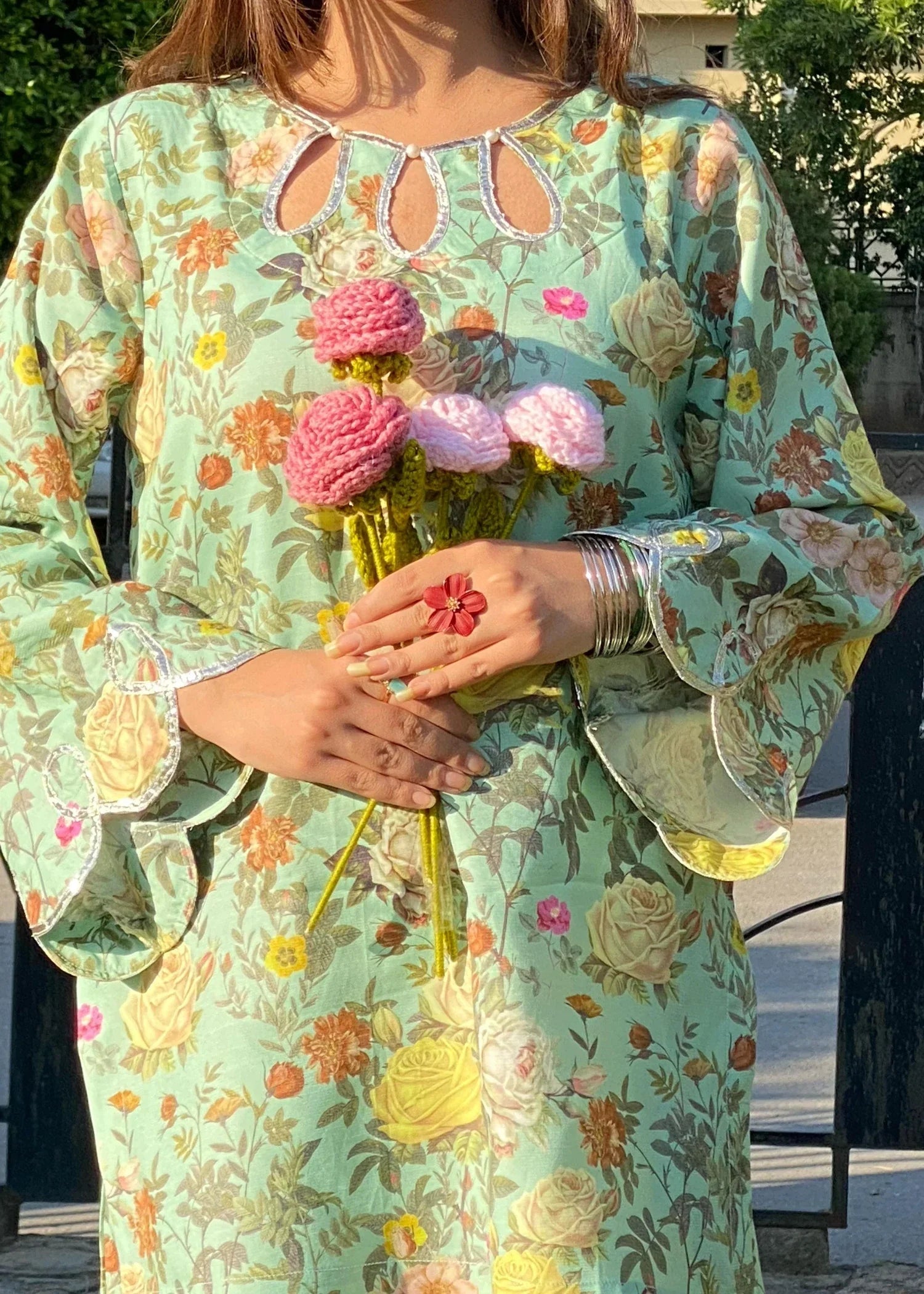 Urban Cut Co Ord Set with Farshi Shalwar Printed Women 2pcs