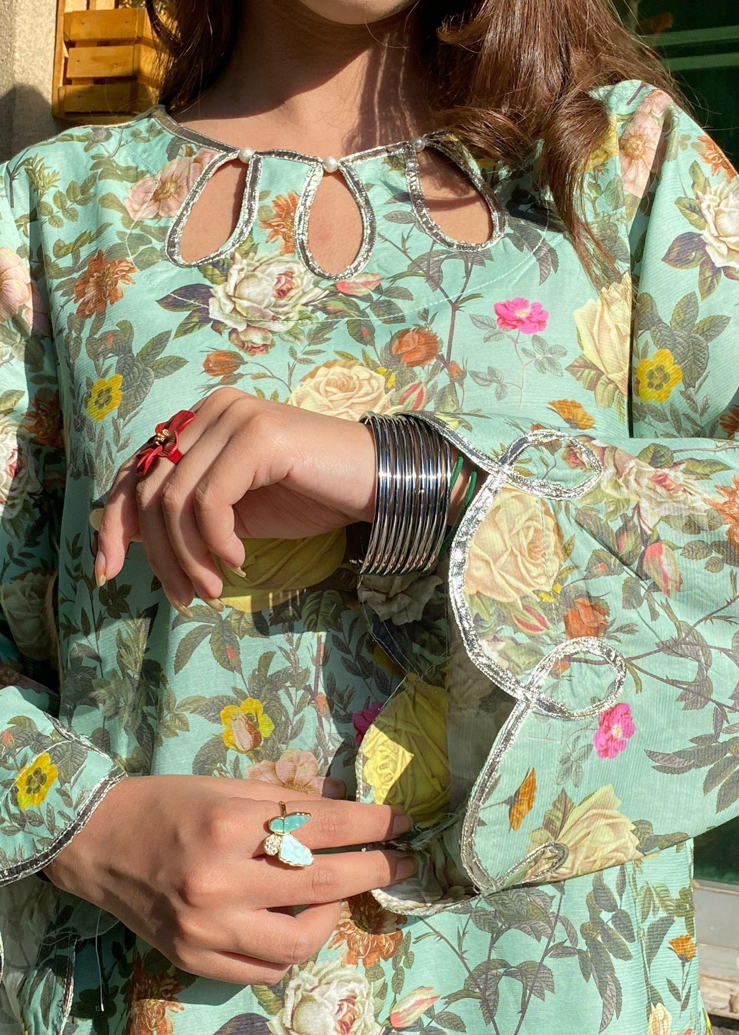 Urban Cut Co Ord Set with Farshi Shalwar Printed Women 2pcs