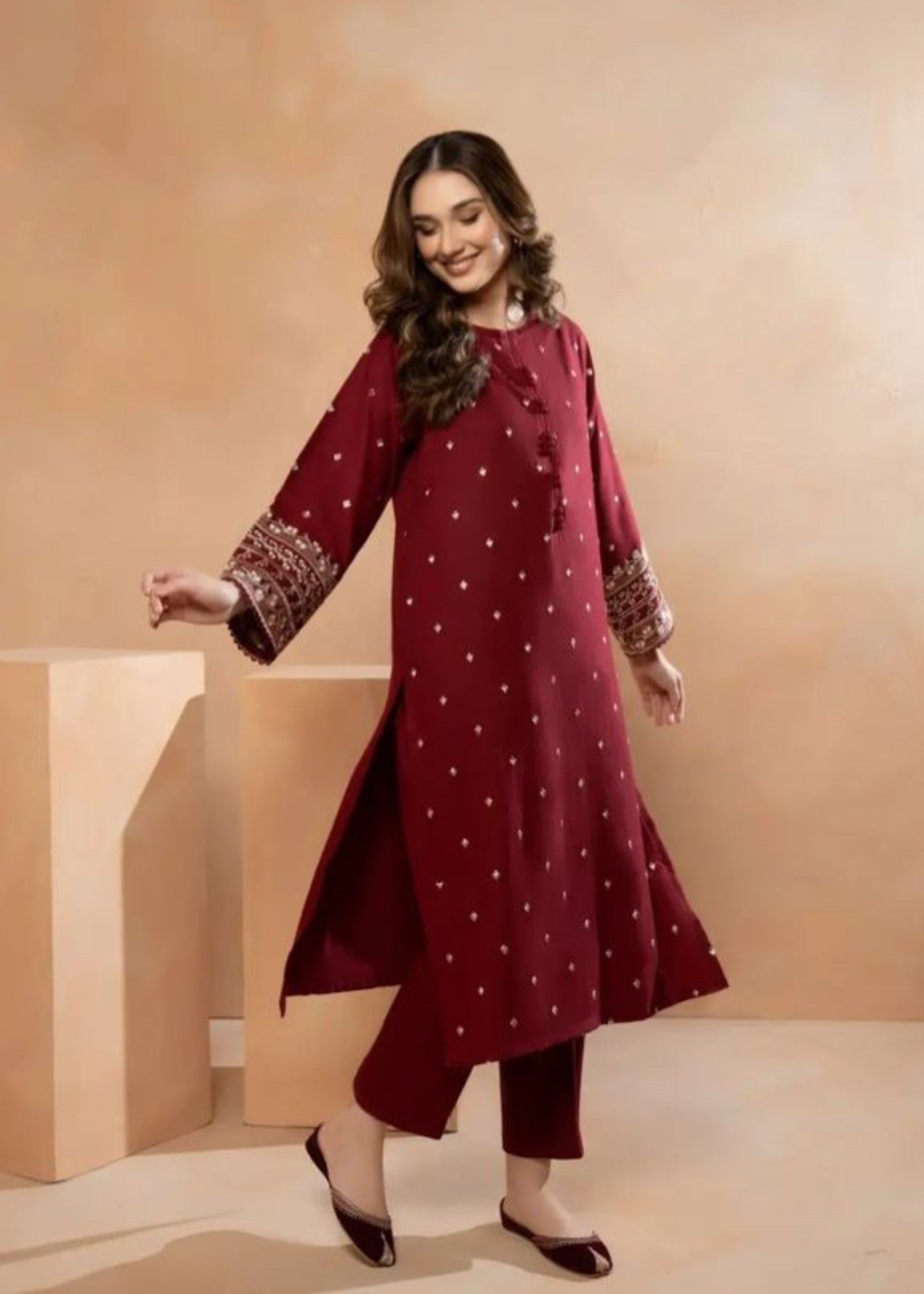 Tawakal Closet Pop Garnet Linen Women 2pcs