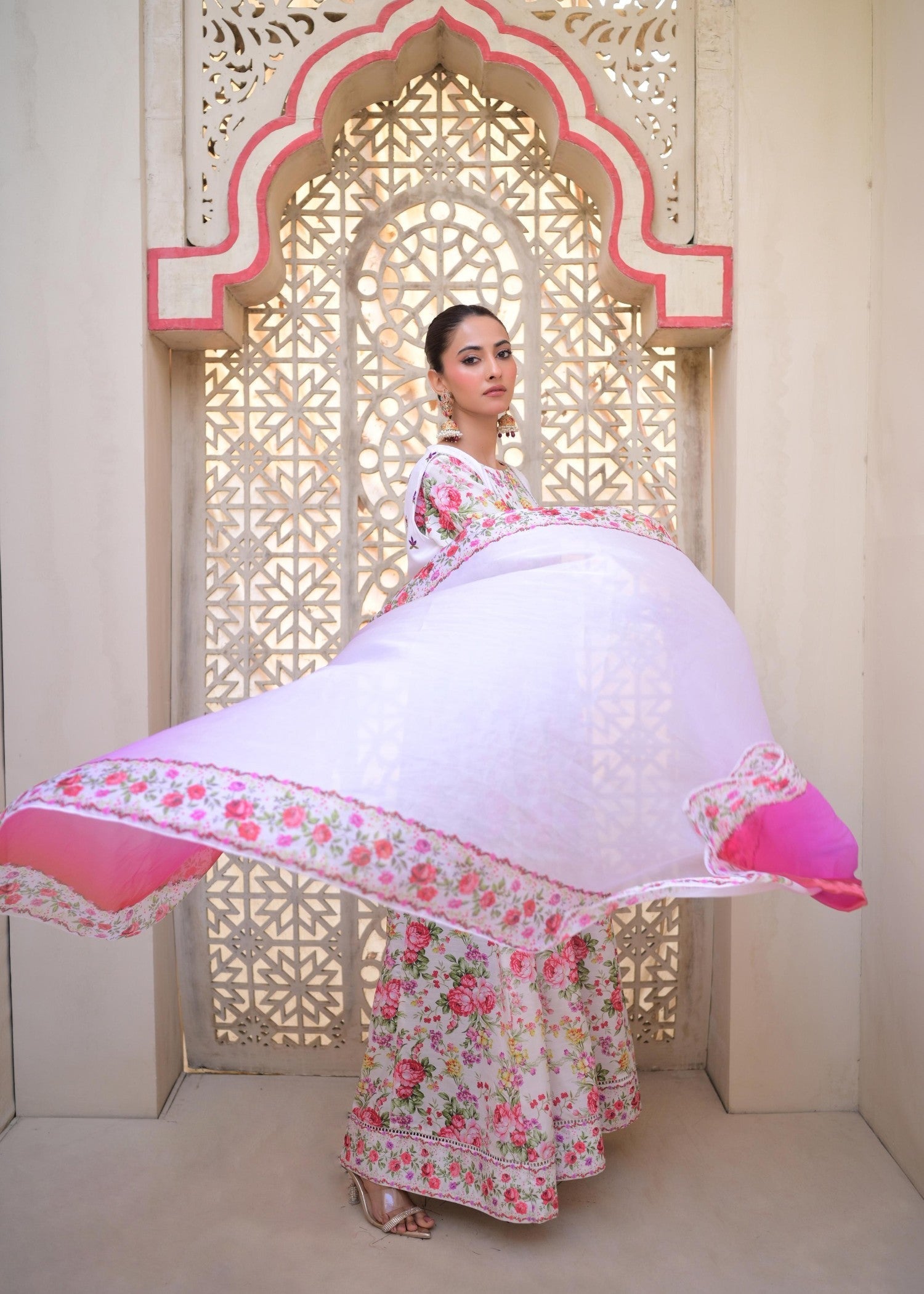 The Affordable Designer FLORAL KOTI FROCK Women 2pcs