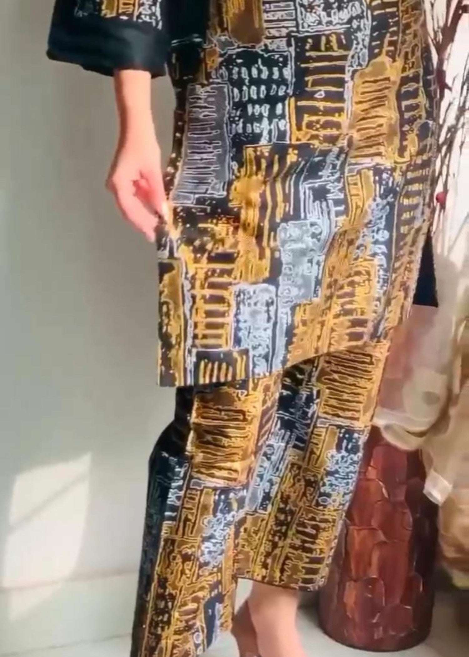 Gulposh Mosic Marvel ( Stitching ) Black Women 2pcs