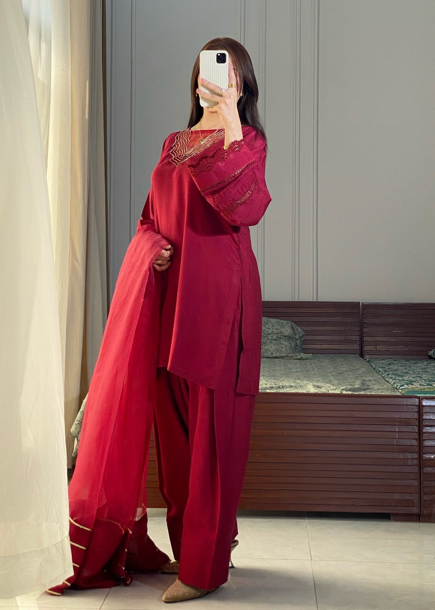 Wasli Ruby Farshi Shalwar Women 3pcs