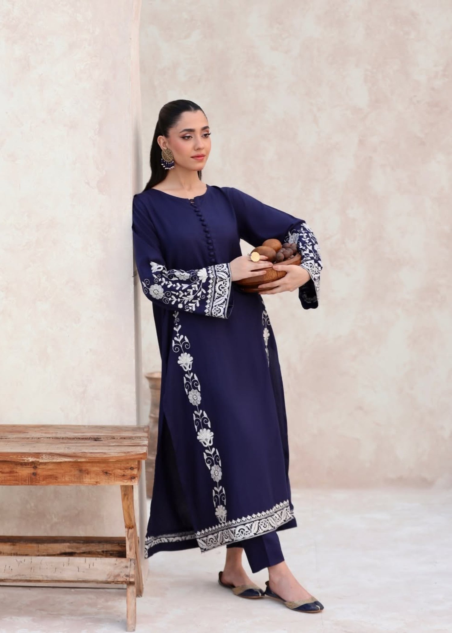 Gulposh Arzuo Long Length (Embroidery ) Blue Women 2pcs