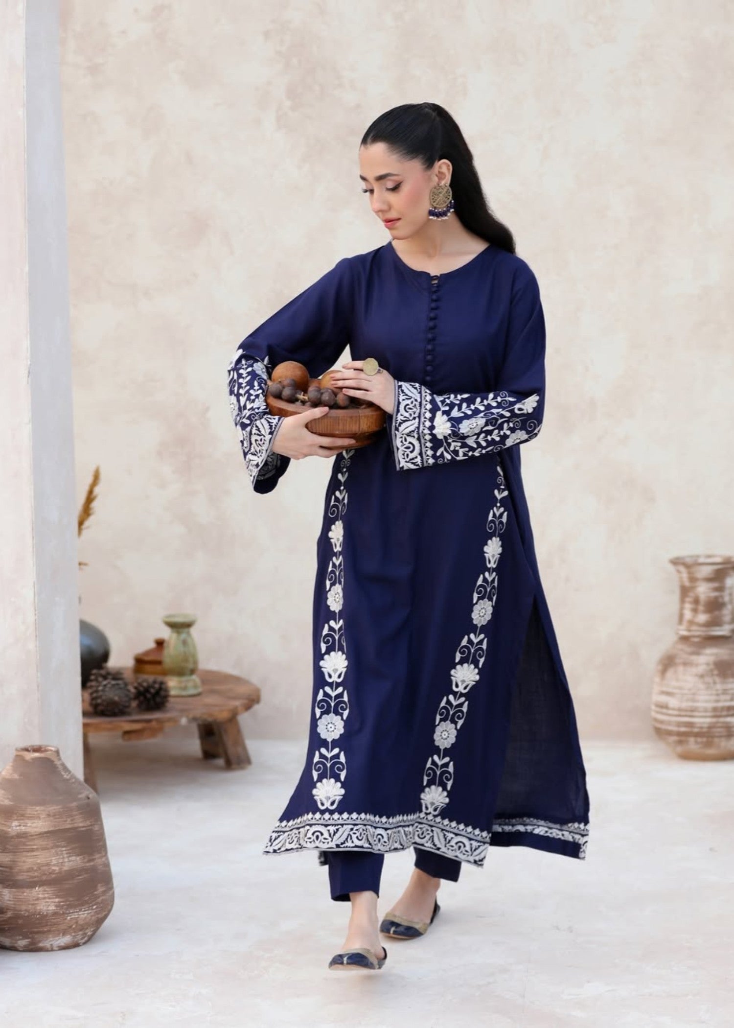 Gulposh Arzuo Long Length (Embroidery ) Blue Women 2pcs