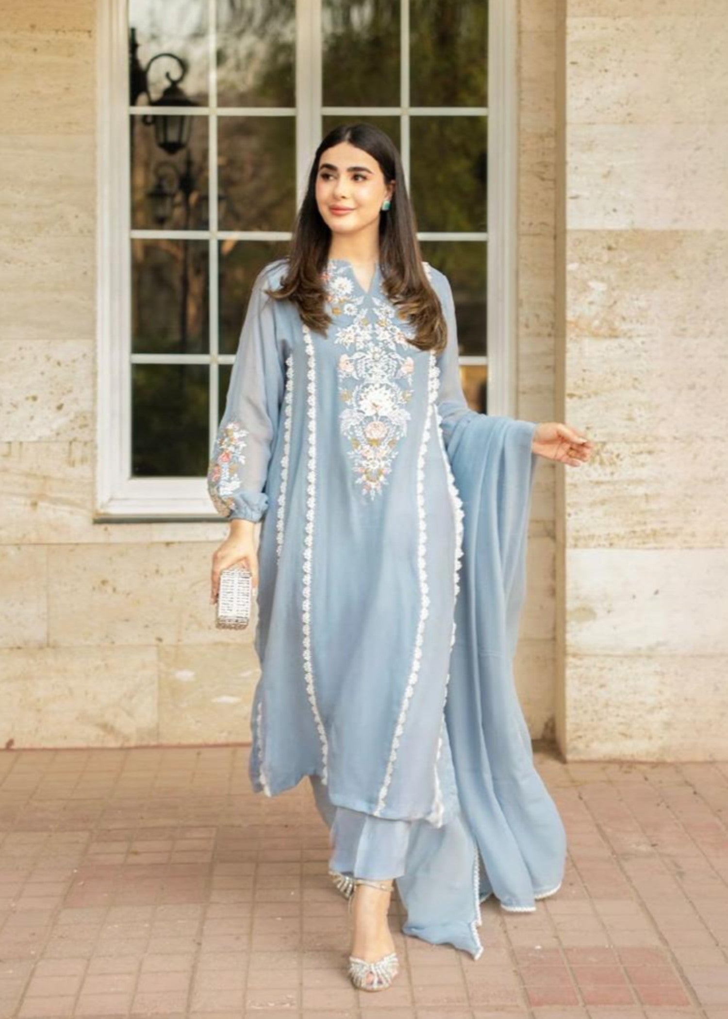 Maroon By Iqra Chaudhry Moon Grey Women 3pcs