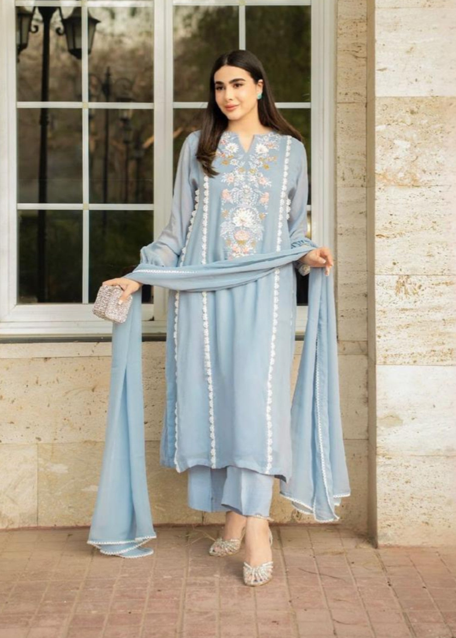 Maroon By Iqra Chaudhry Moon Grey Women 3pcs