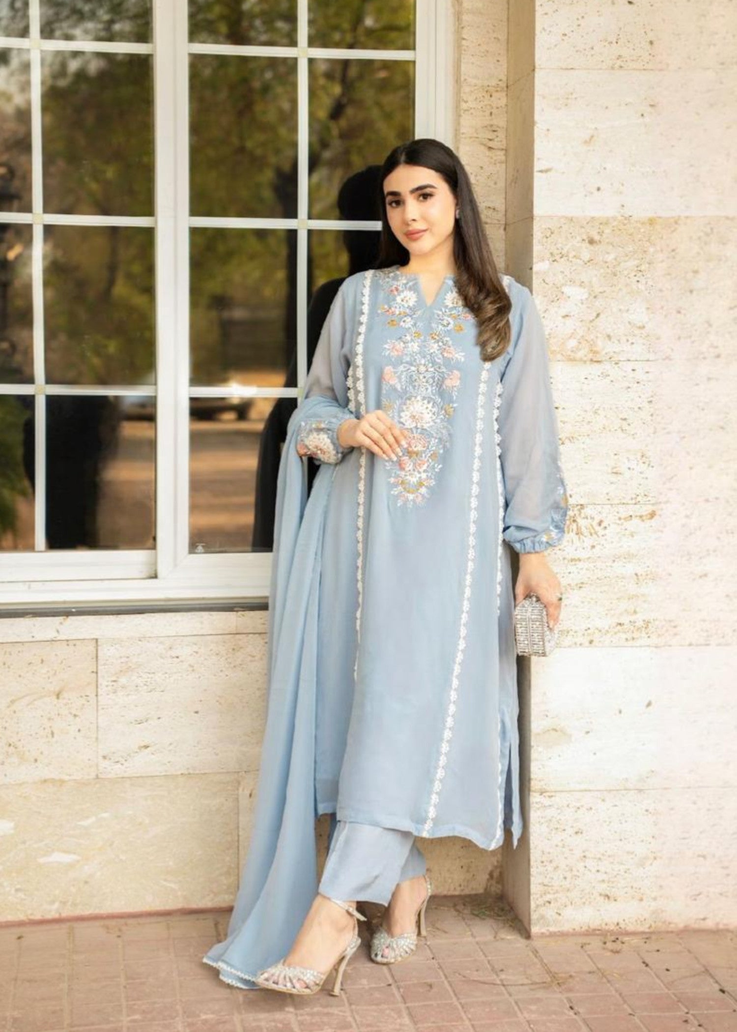 Maroon By Iqra Chaudhry Moon Grey Women 3pcs