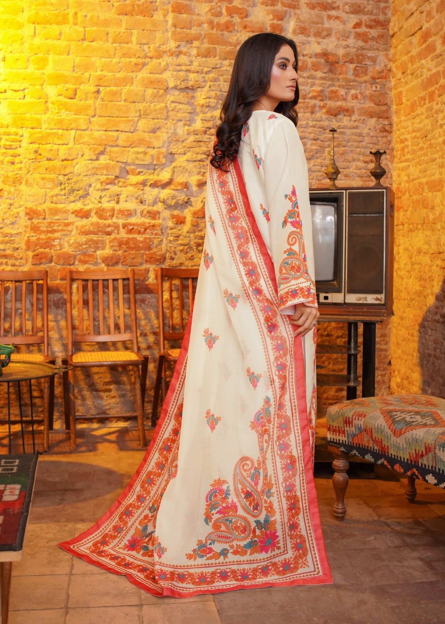 Bin Fatteh Fashion LONG WHITE Women 3pcs