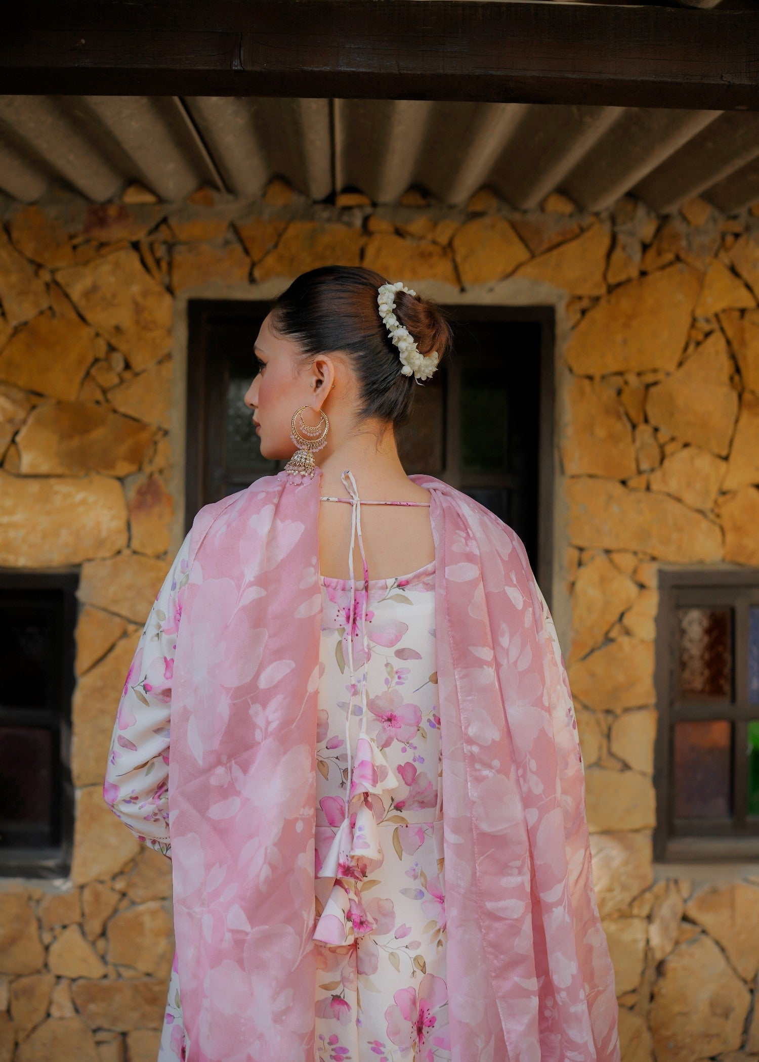 The Affordable Designer Cream blush frock Women 2pcs