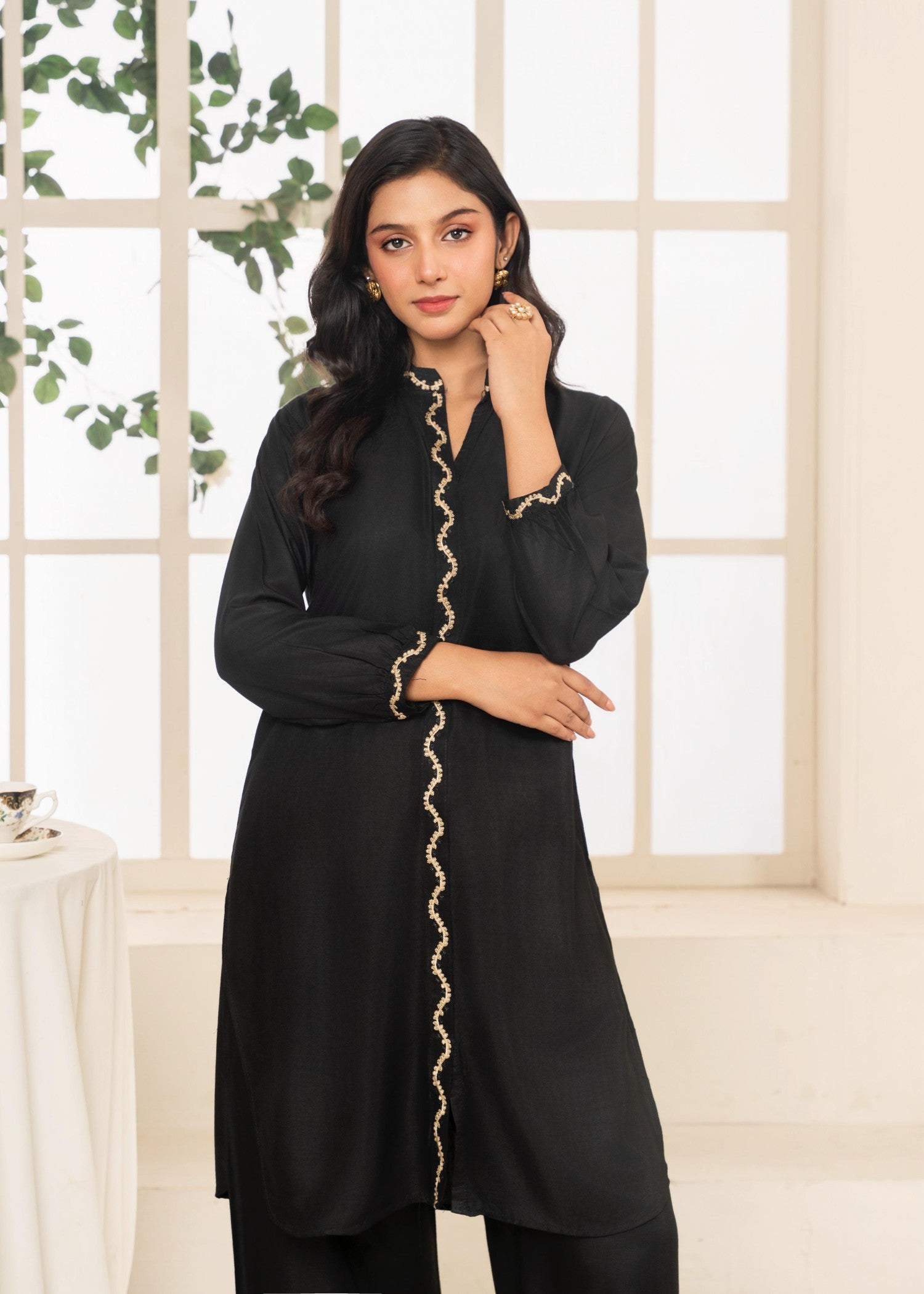 Stylish Collection BLACK RINGELS Women 2pcs