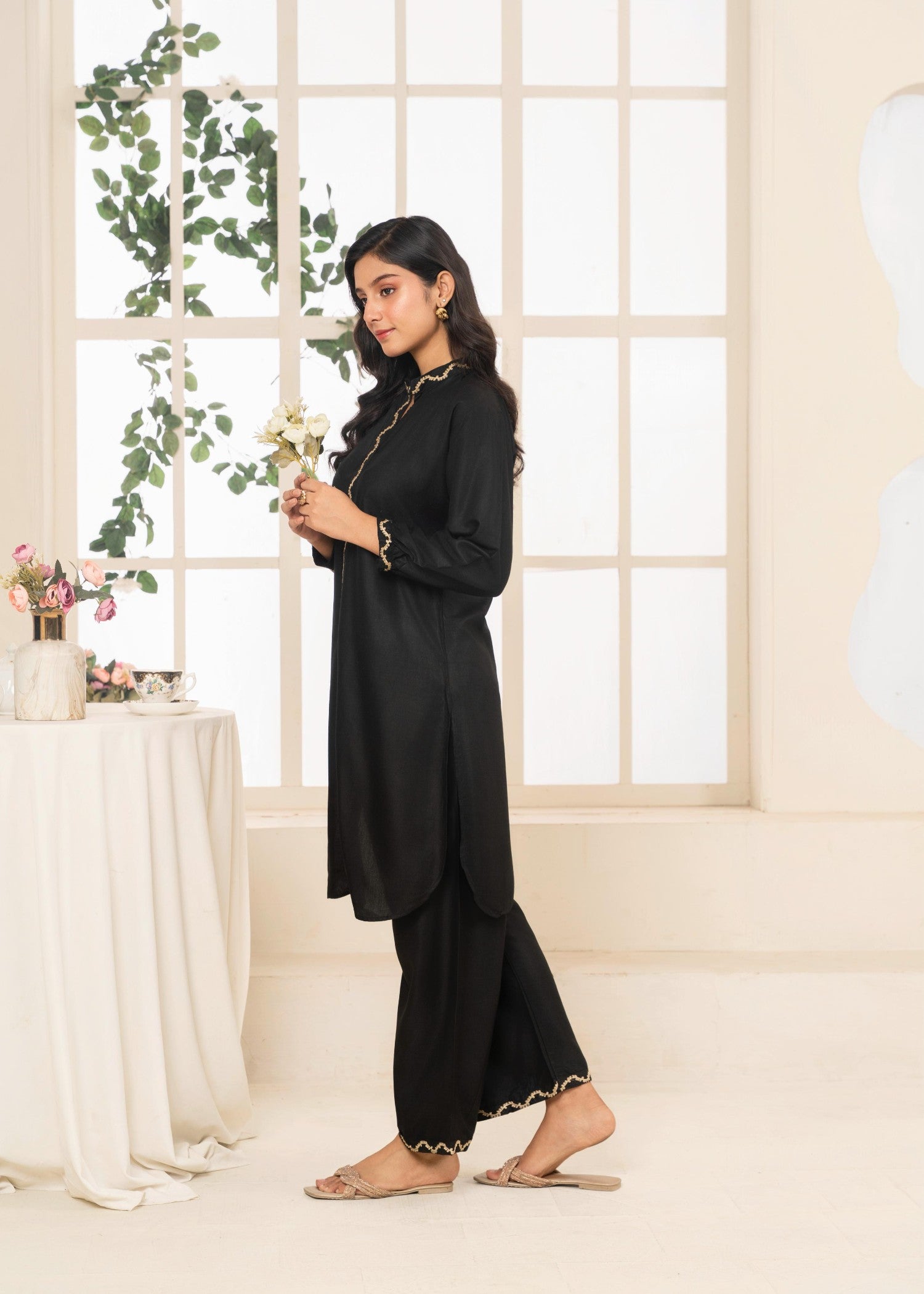 Stylish Collection BLACK RINGELS Women 2pcs