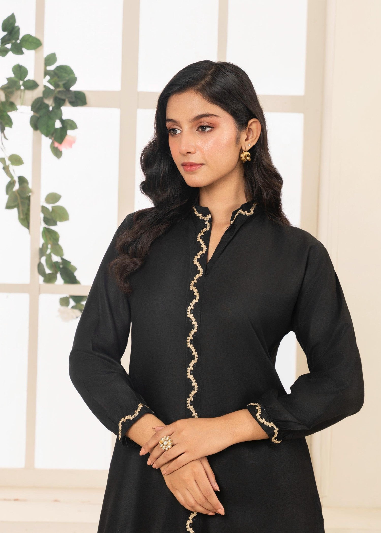 Stylish Collection BLACK RINGELS Women 2pcs