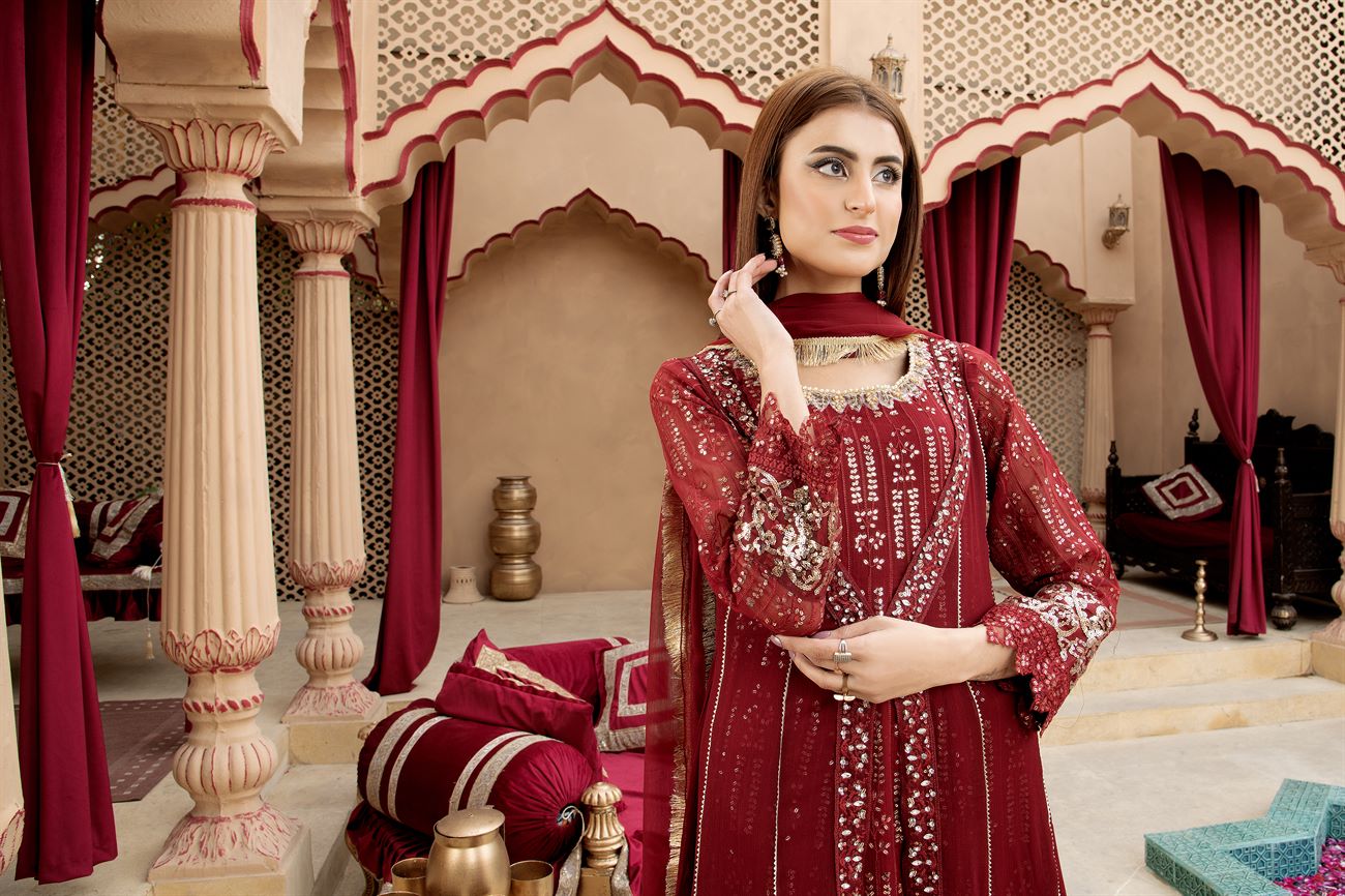 Manahils B 005 MEHROON Women 4pcs