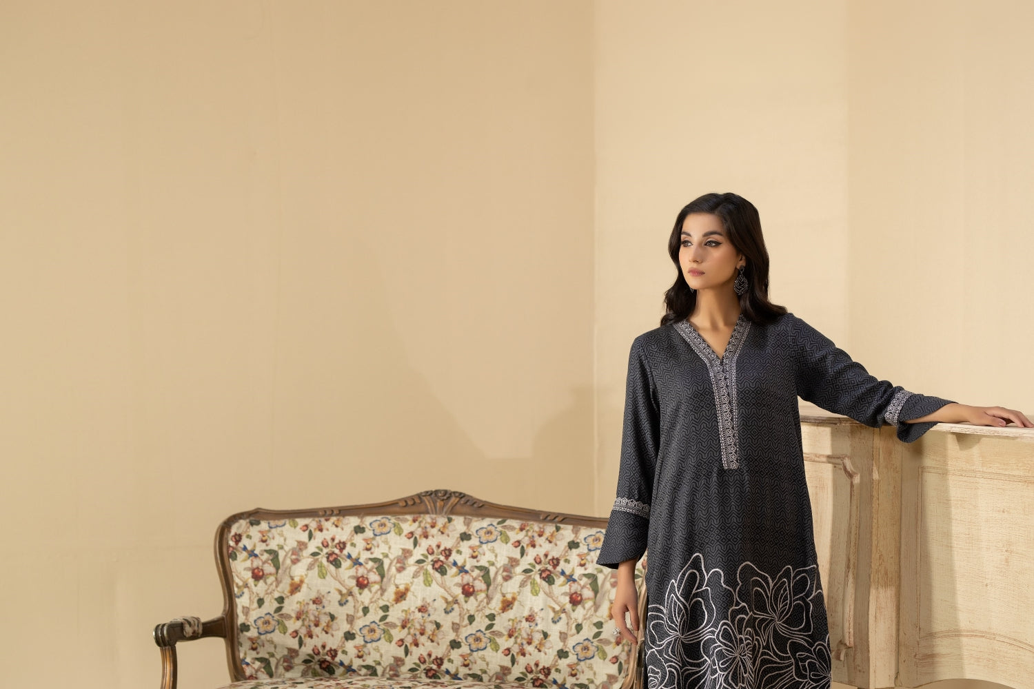 La Rosaa LW 10 Black Grey Stripes Women 2pcs