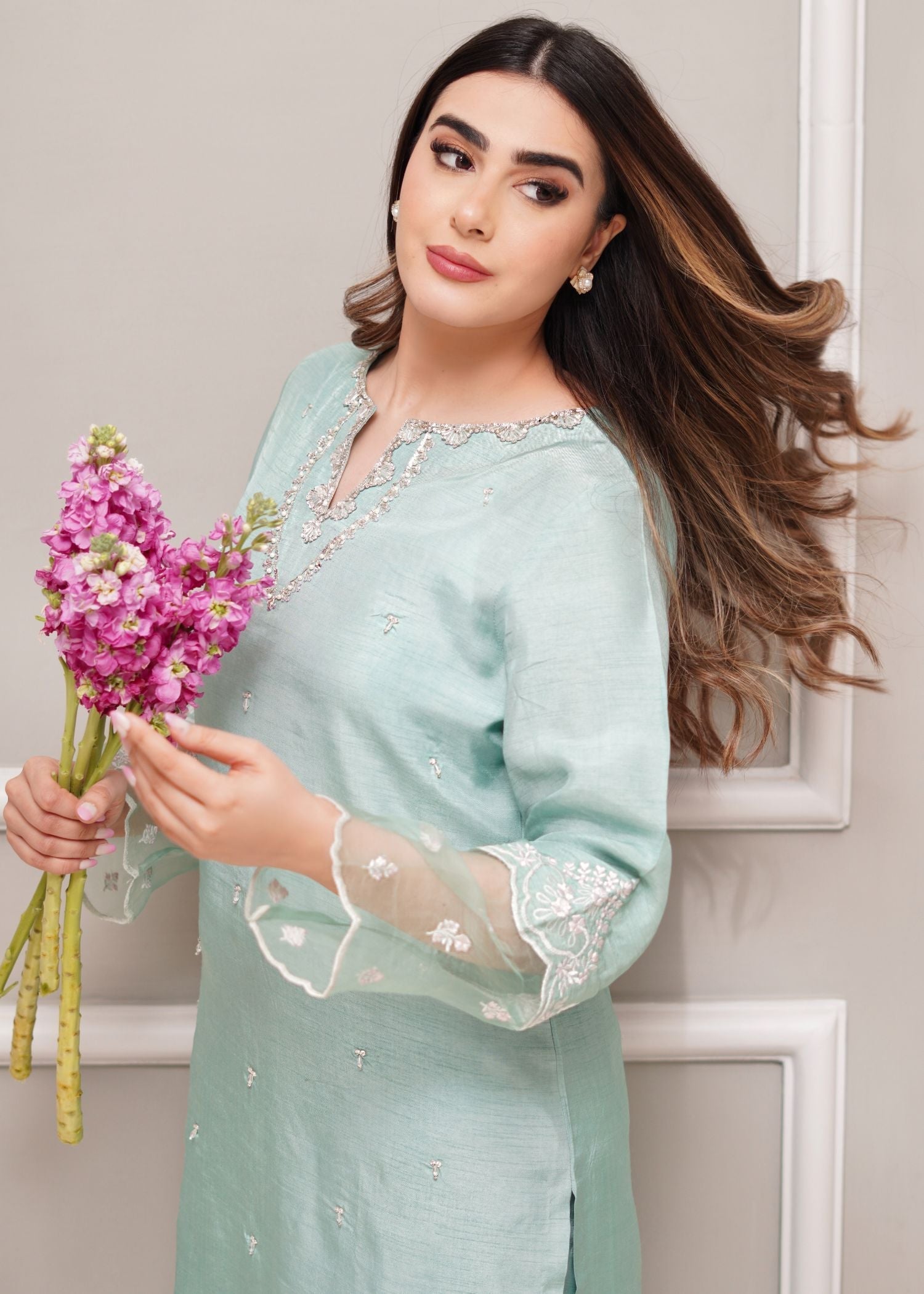 Hues Atelier Pale Green Fit Women 3pcs