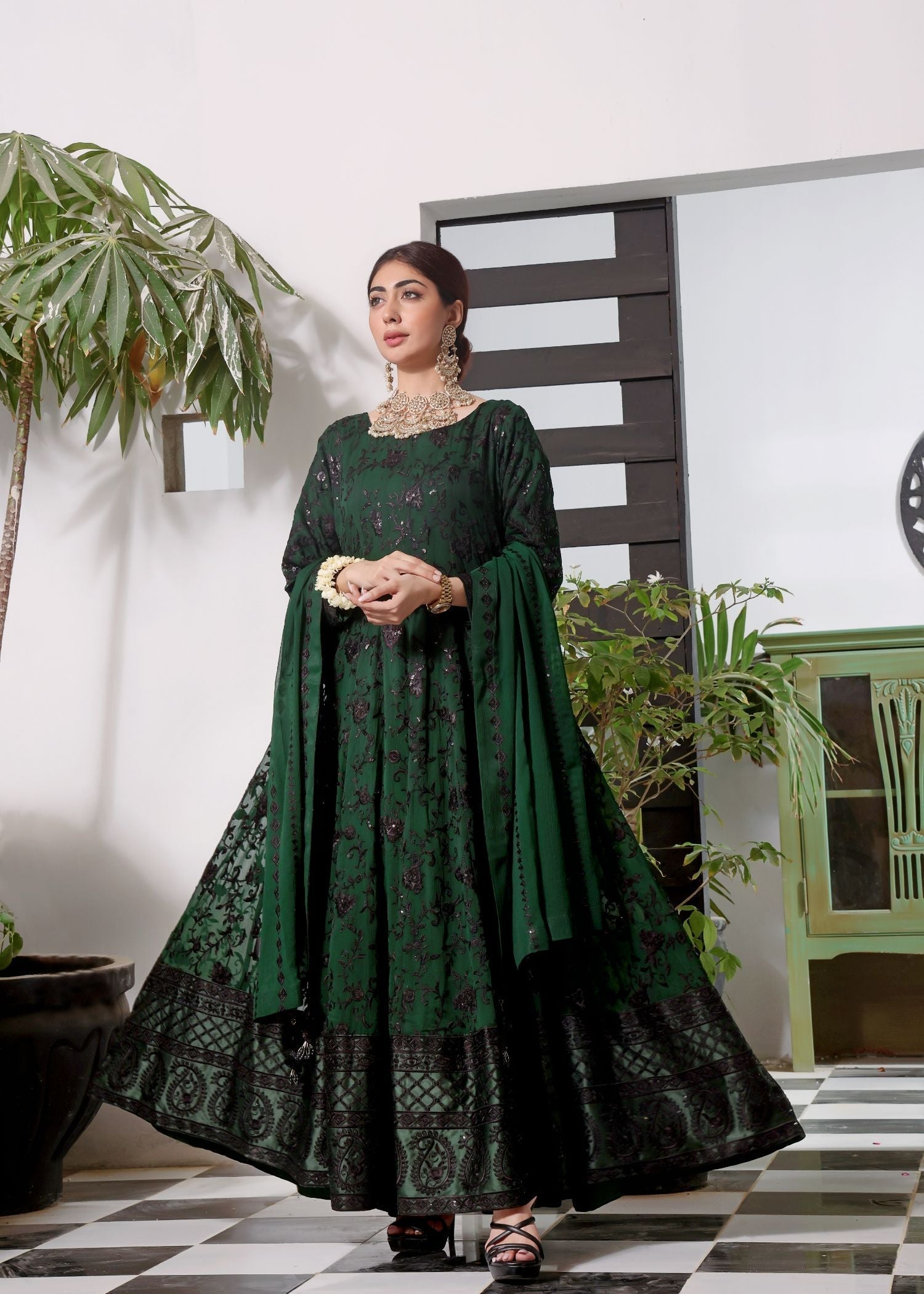 Abaan Zohan Siyaah Kaai Green Women 4pcs