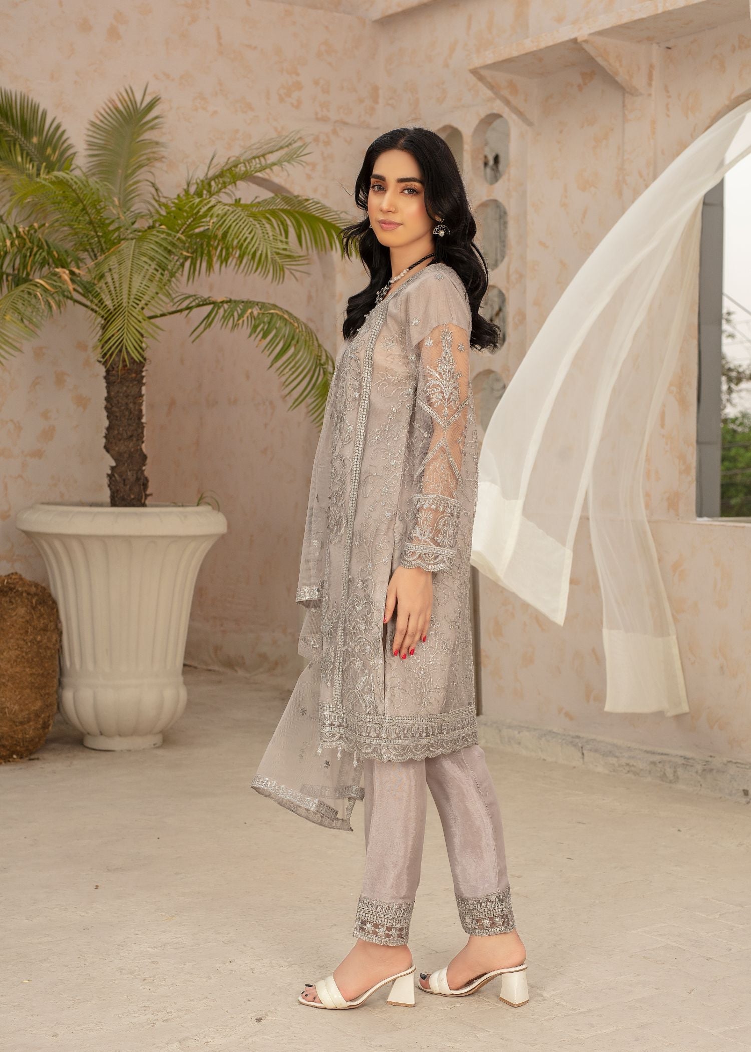 Pehnawa By Bin Akram’s SILVER SENSATION NET Women 3pcs