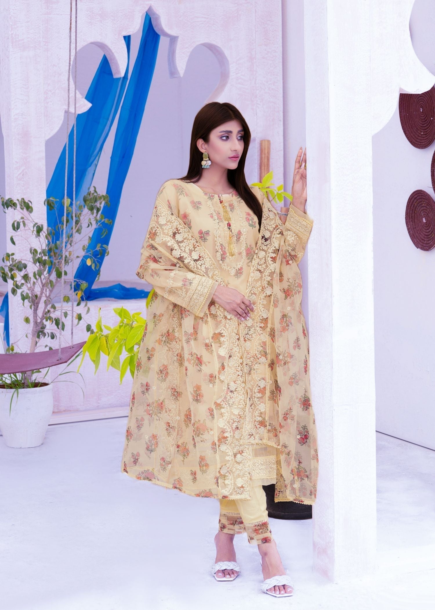 Alsiyab Floretta Beige Women 3pcs