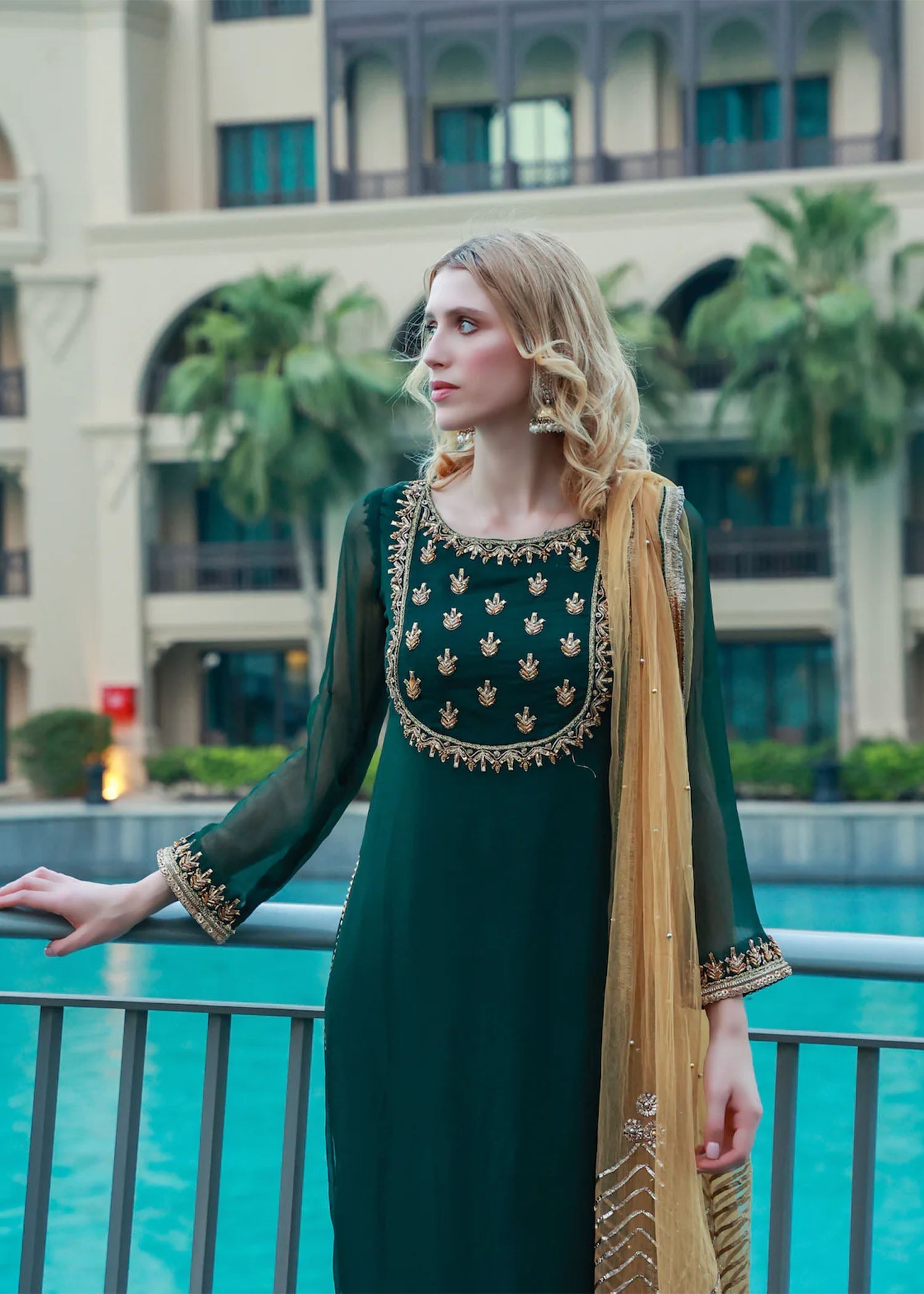 Khuda Baksh Creations Z 278 Green Women 4pcs