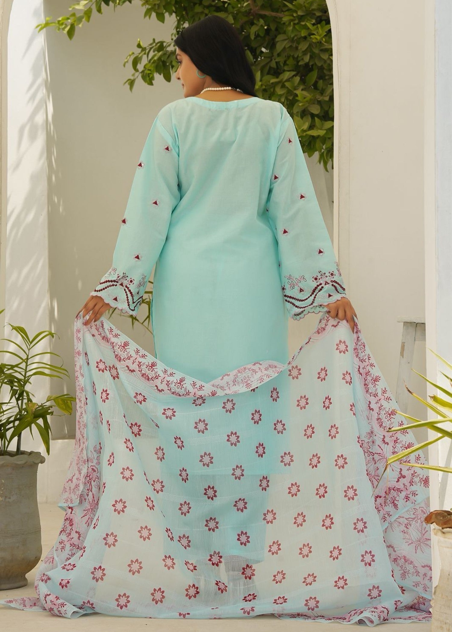 Stylish Collection PAKEEZA SKY BLUE Women 3pcs