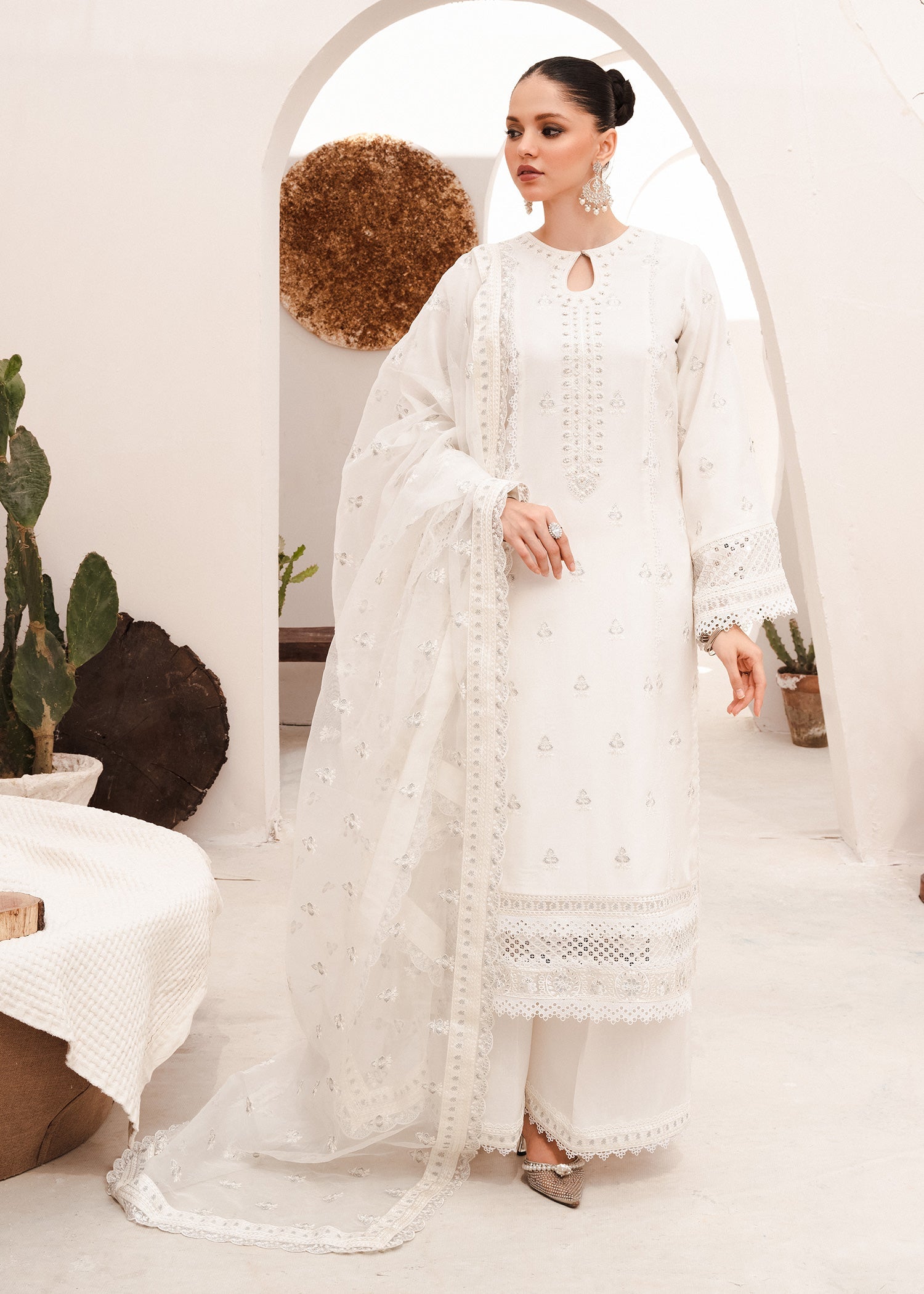 Rang-e-Haya Jugnu (White) Women 4pcs