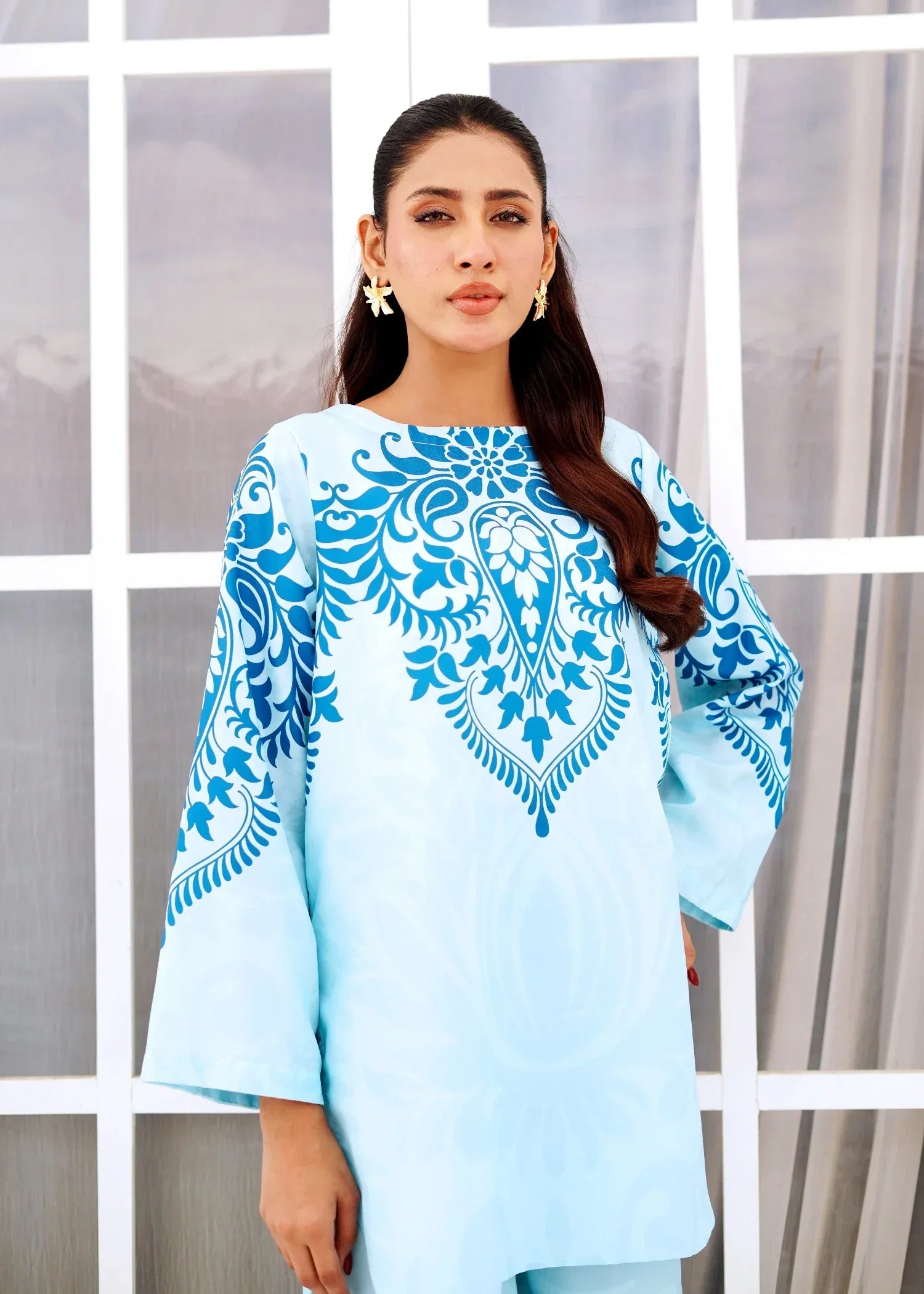 Nairah Aqua Blue Women 2pcs