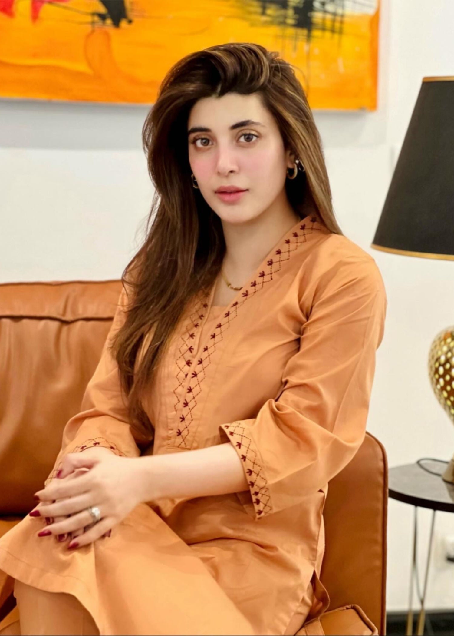 The Slay Wear Beige Embroidered dress Women 2pcs