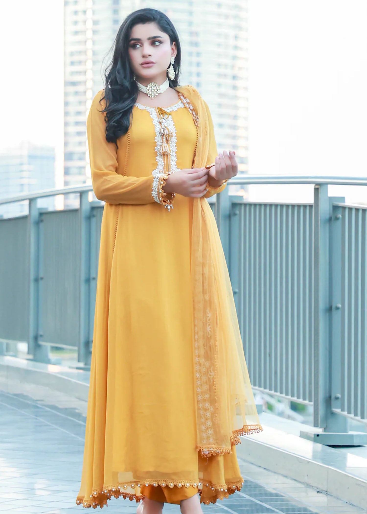 Khuda Baksh Creations Z 285 Mustard Women 4pcs