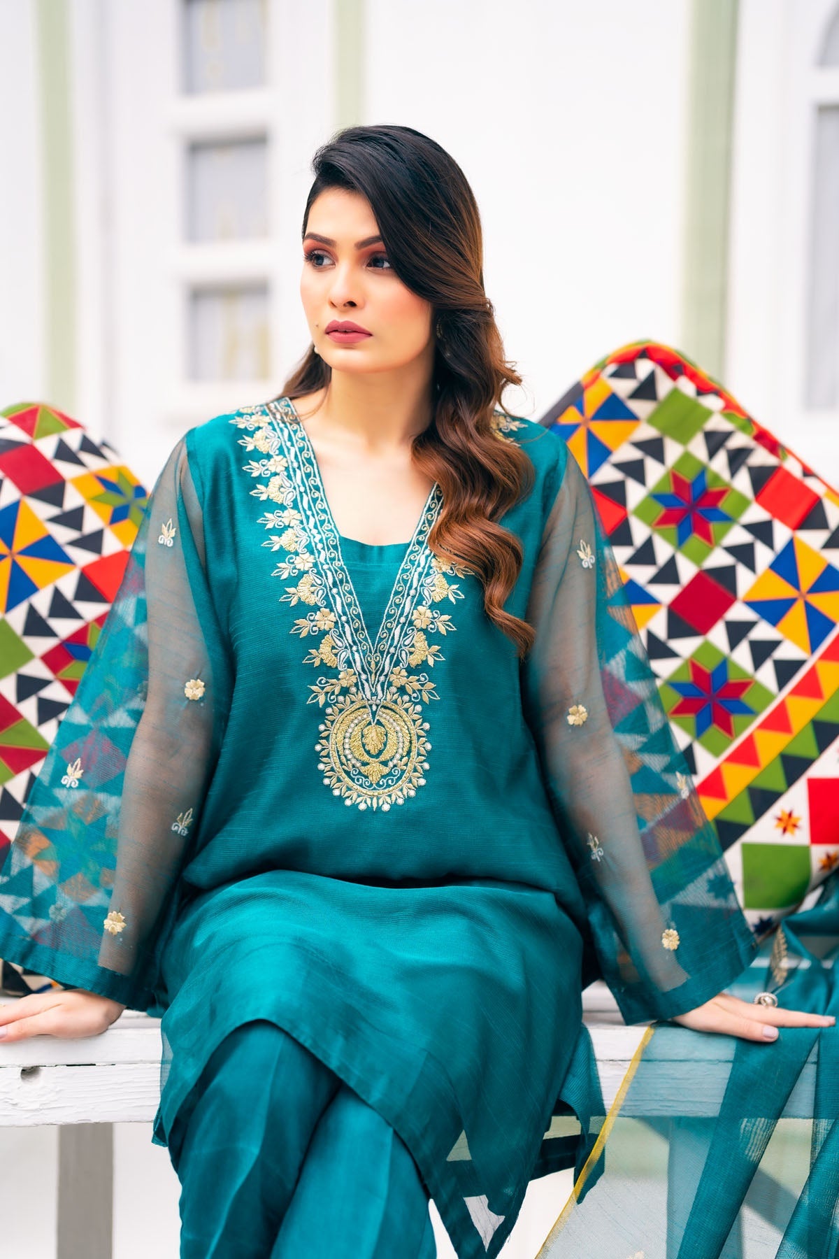 Pirzada Shaheryar Khan Teal Tempest Women 4pcs