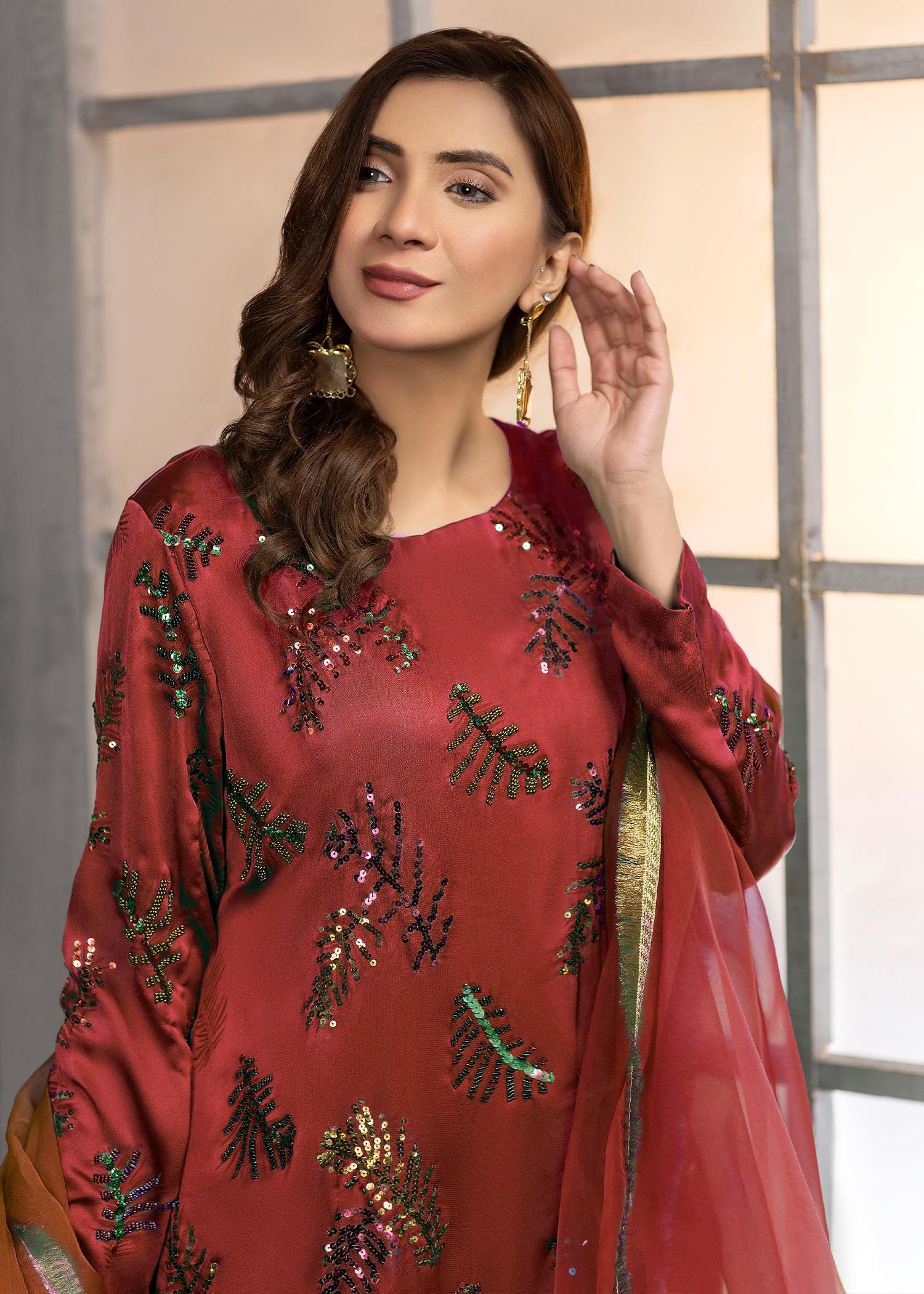 Rang-e-Meeras Palm silk 2 Women 3pcs