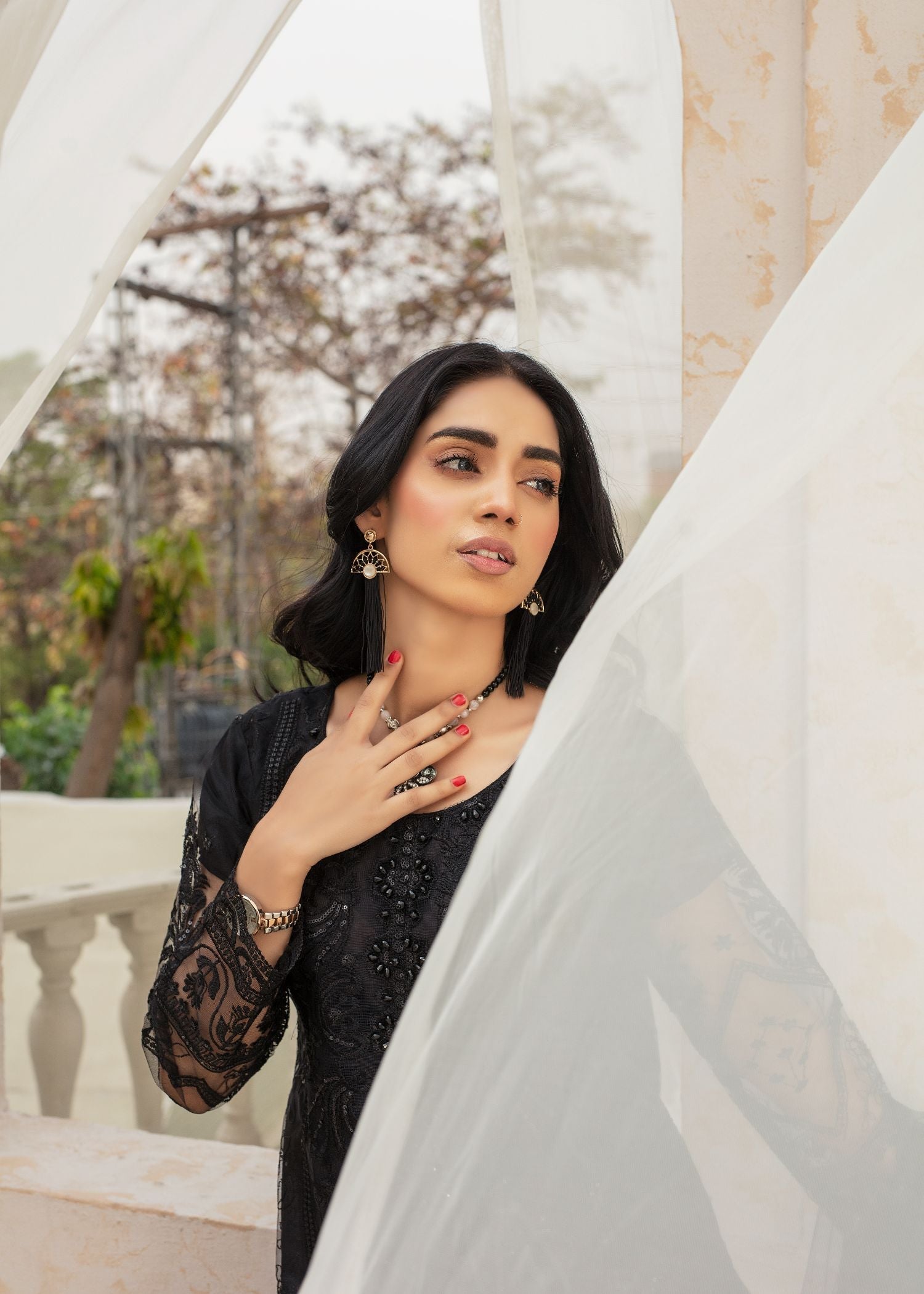 Pehnawa By Bin Akram’s BLACK BEAUTY EMBROIDERED NET Women 3pcs