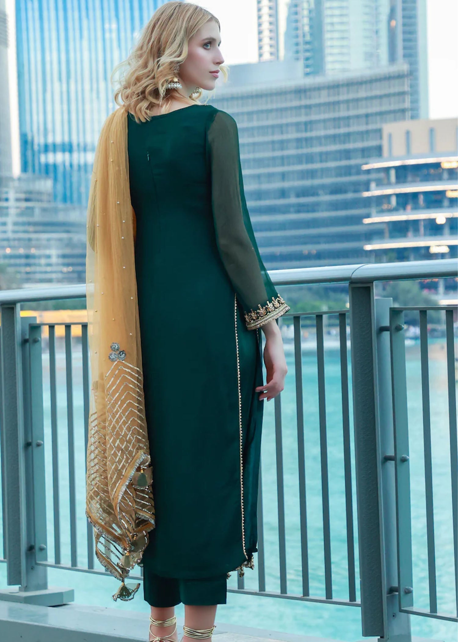 Khuda Baksh Creations Z 278 Green Women 4pcs