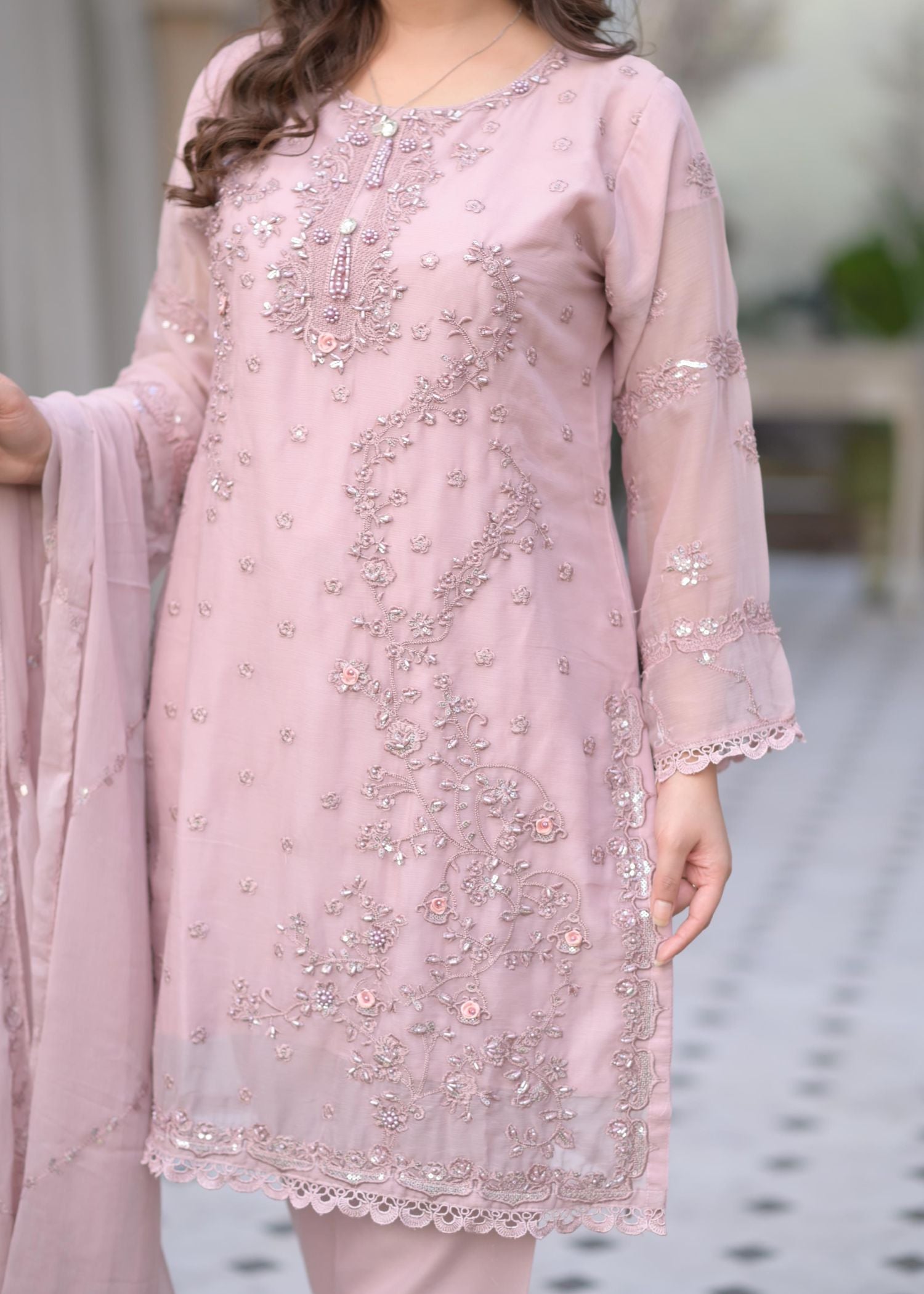 Rangoon Clothing Zariya Pastel Pink Women 3pcs