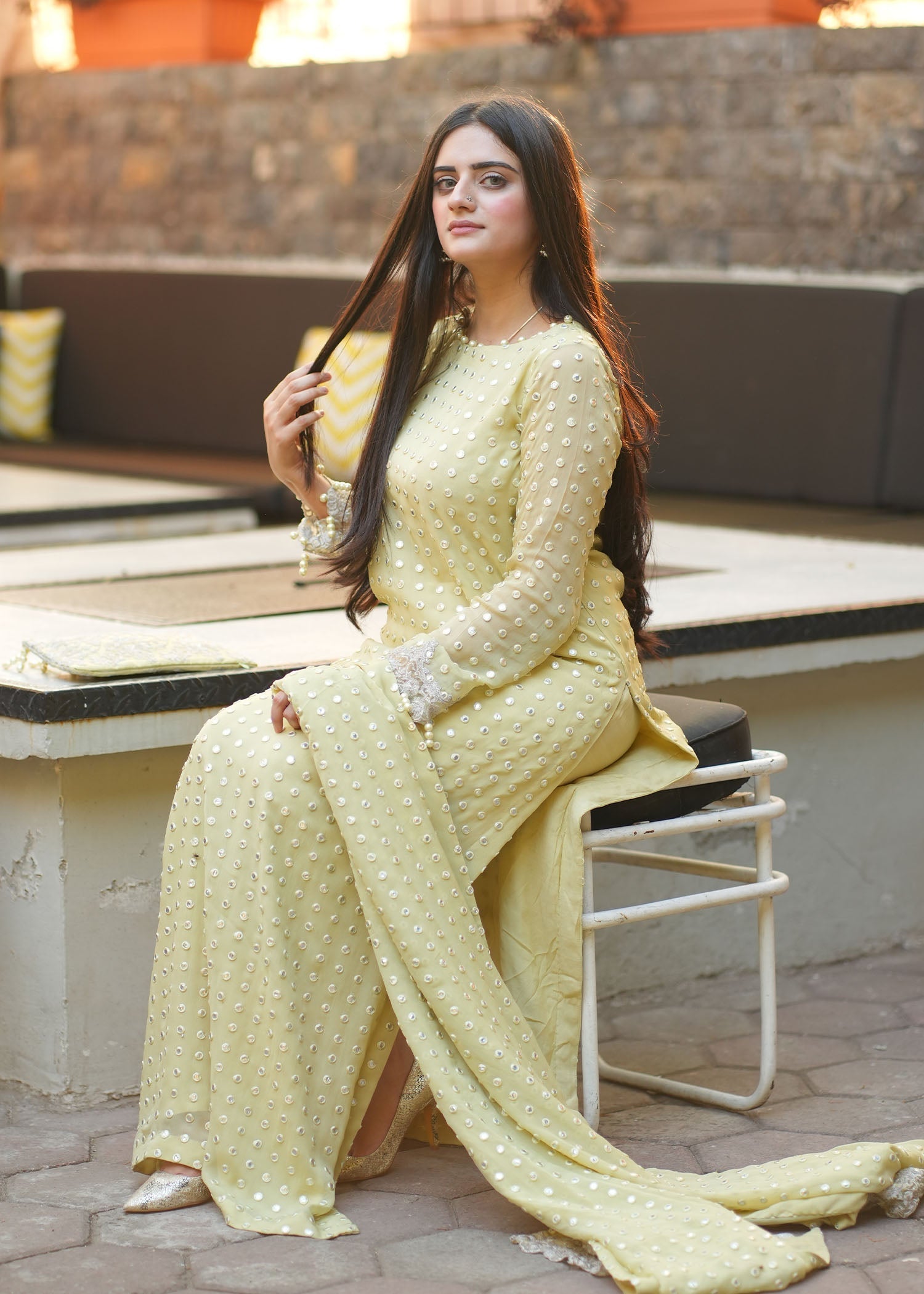 Rang-e-Haya Salina (Lime) Women 4pcs