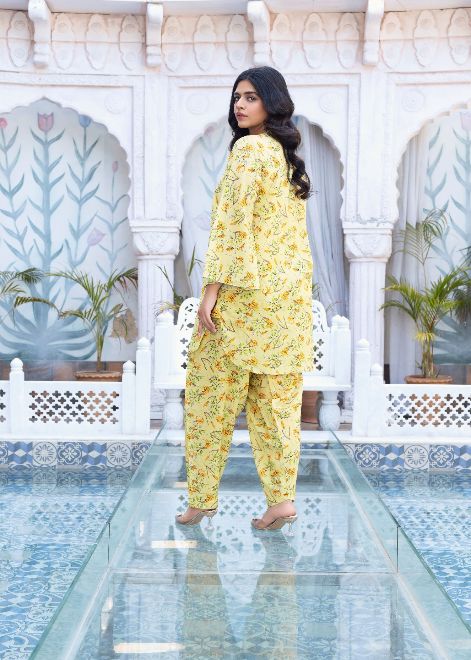 Zarsah Yellow Printed Suit ZSS 1003 Women 2pcs