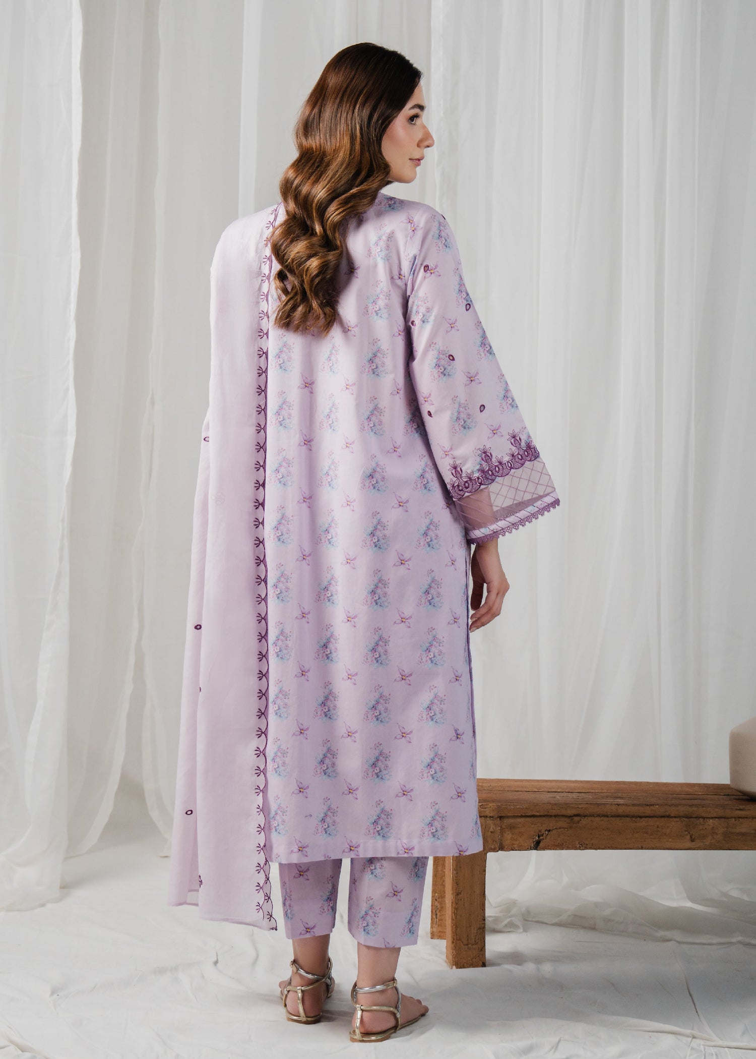 Buzzazi Lilac Wisteria Printed Suit Women 3pcs