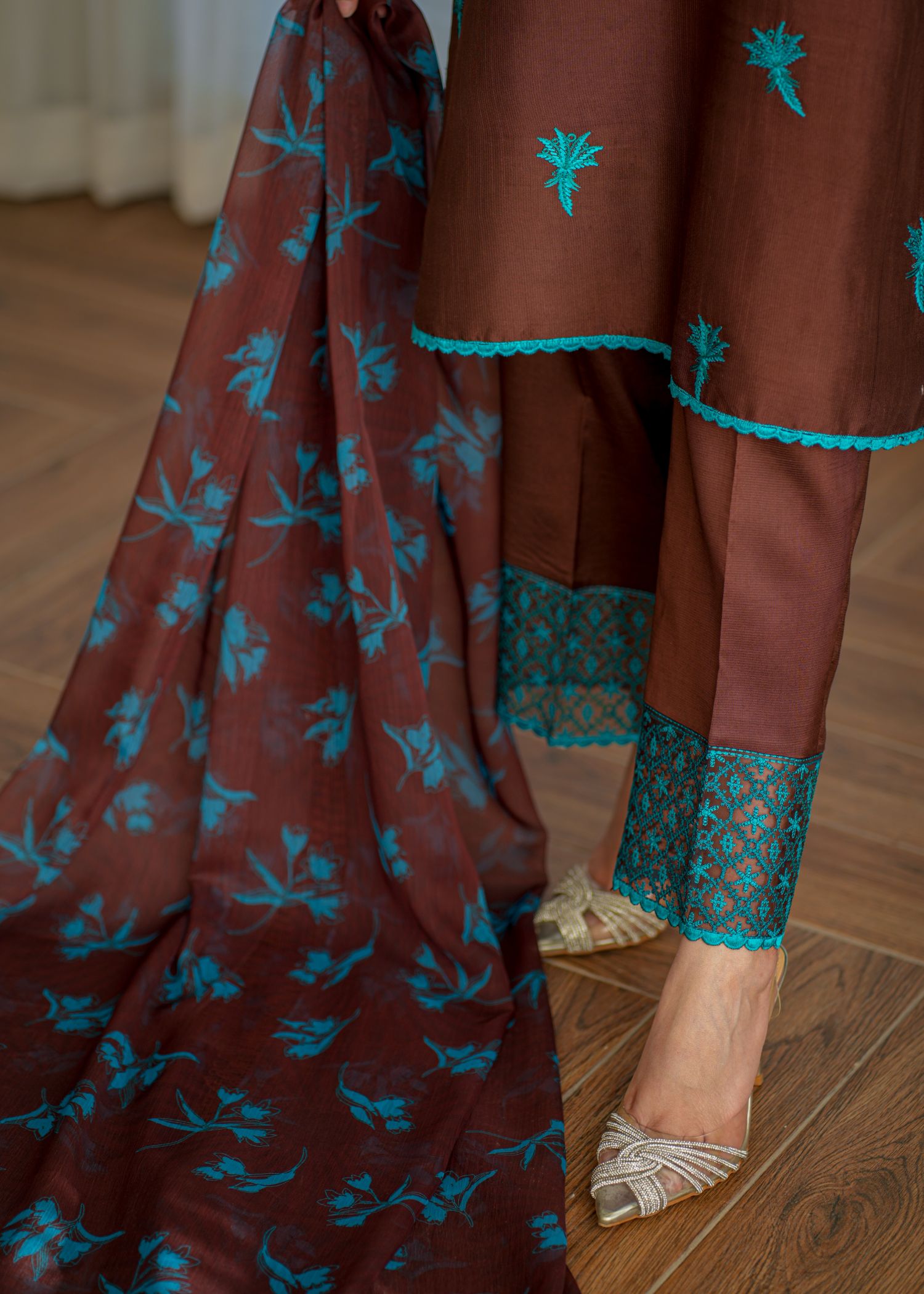 Fozia Khalid Cocoa Women 3pcs