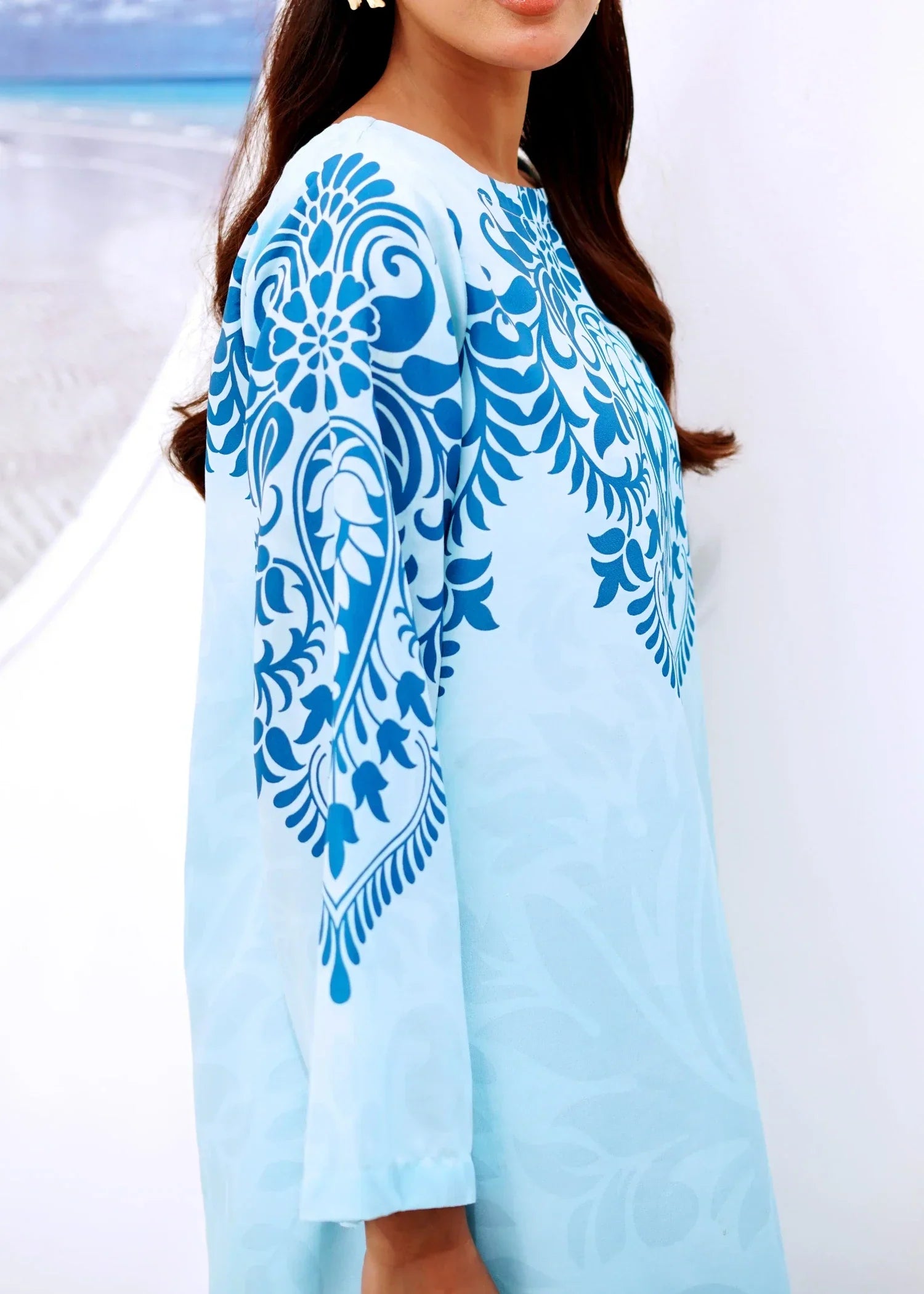 Nairah Aqua Blue Women 2pcs