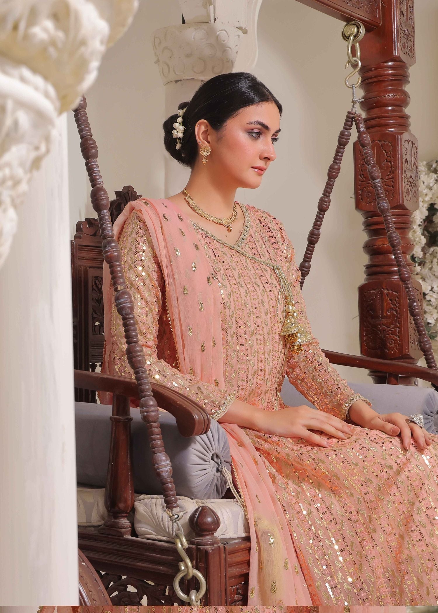 Ayesha Closet Resham Blush Pink Women 3pcs