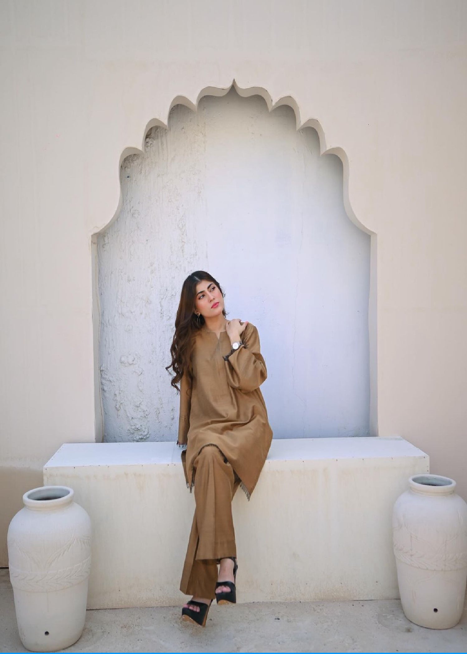 Zauk Golden Two Piece Dress Women 2pcs