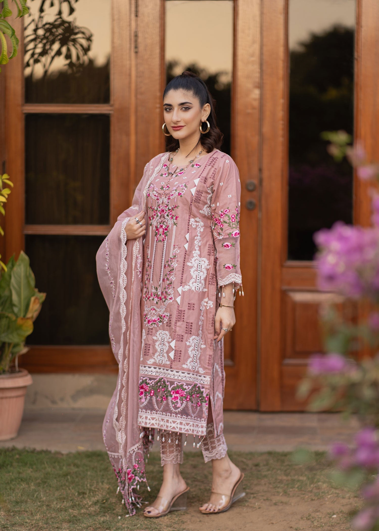 Al-Harir Apparel Manzar Tea Pink Women 3pcs