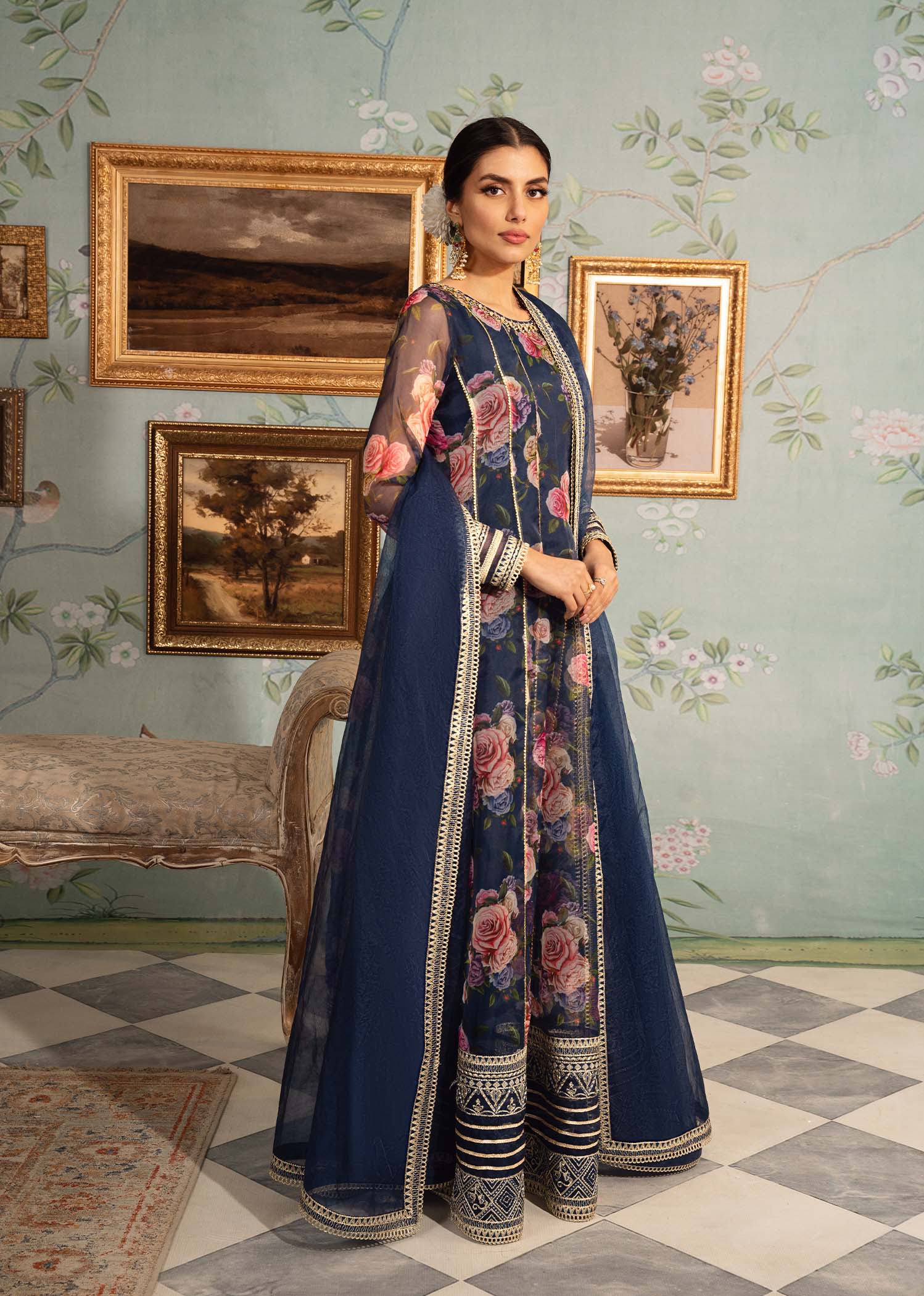 Rang-e-Haya Zaafia (Navy Blue) Women 4pcs