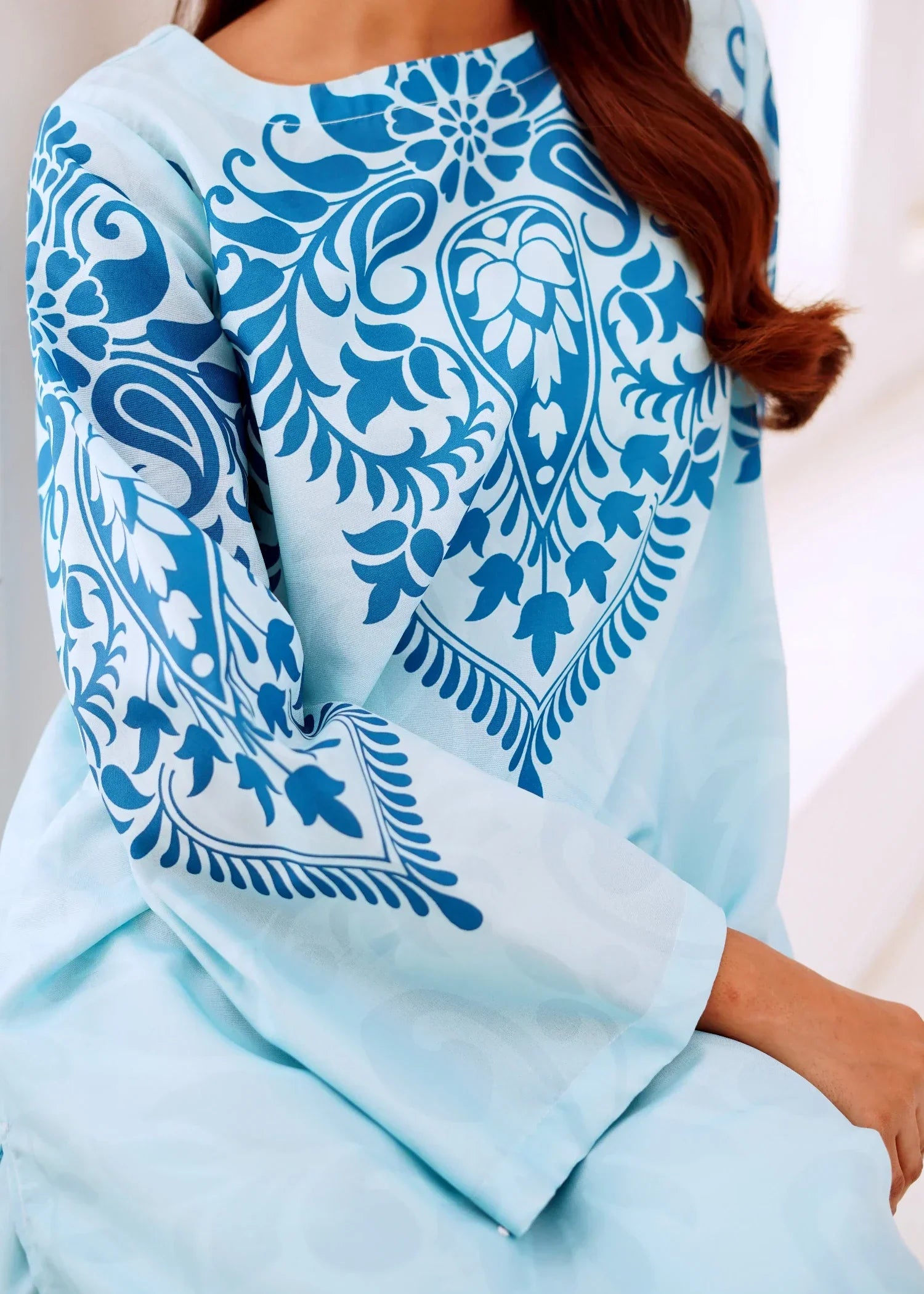 Nairah Aqua Blue Women 2pcs